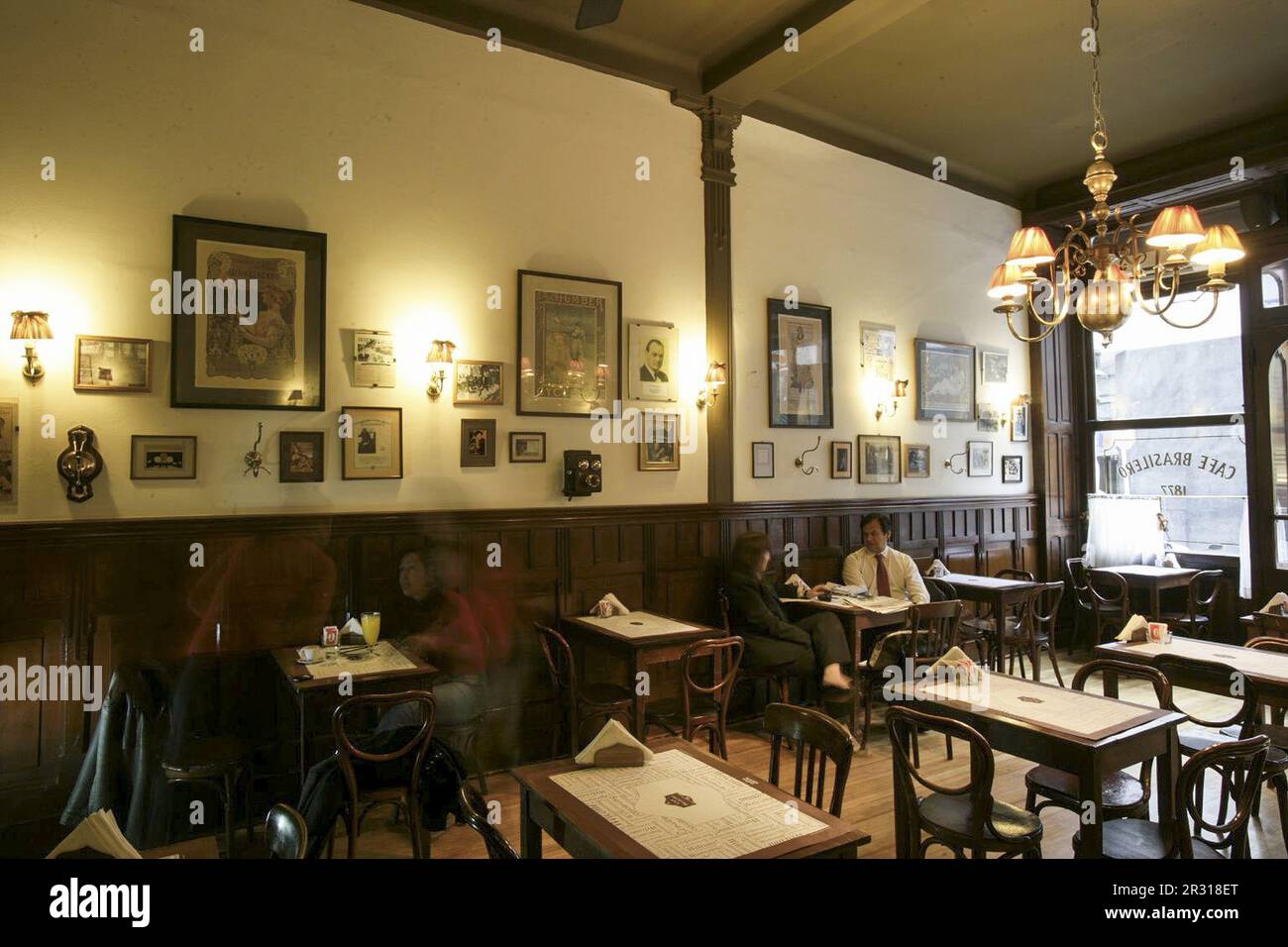 Stylish interior of Cafe Brasilero. Montevideo's longest operati Stock Photo