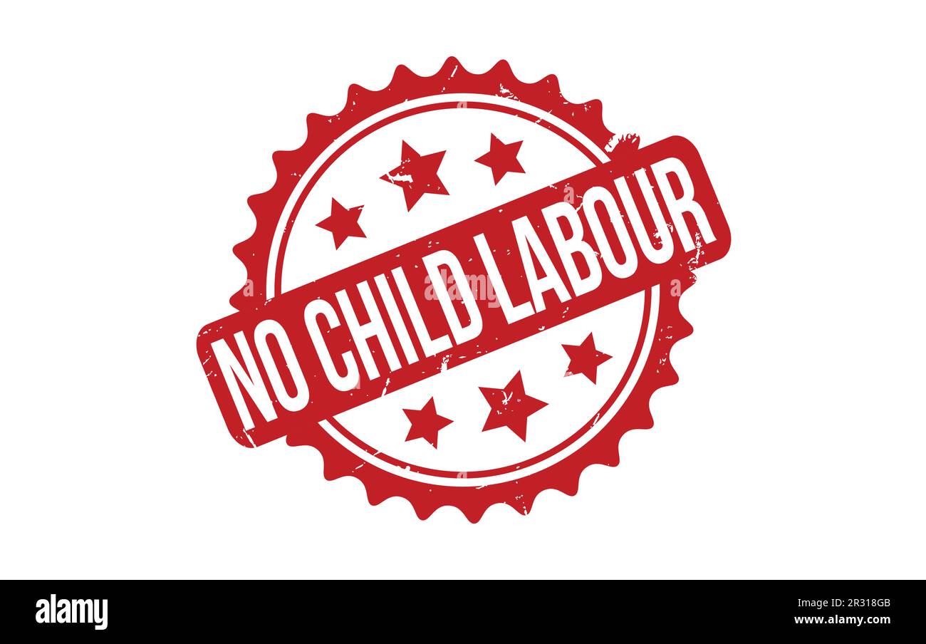 No Child Labour Rubber Stamp Seal Vector Stock Vector