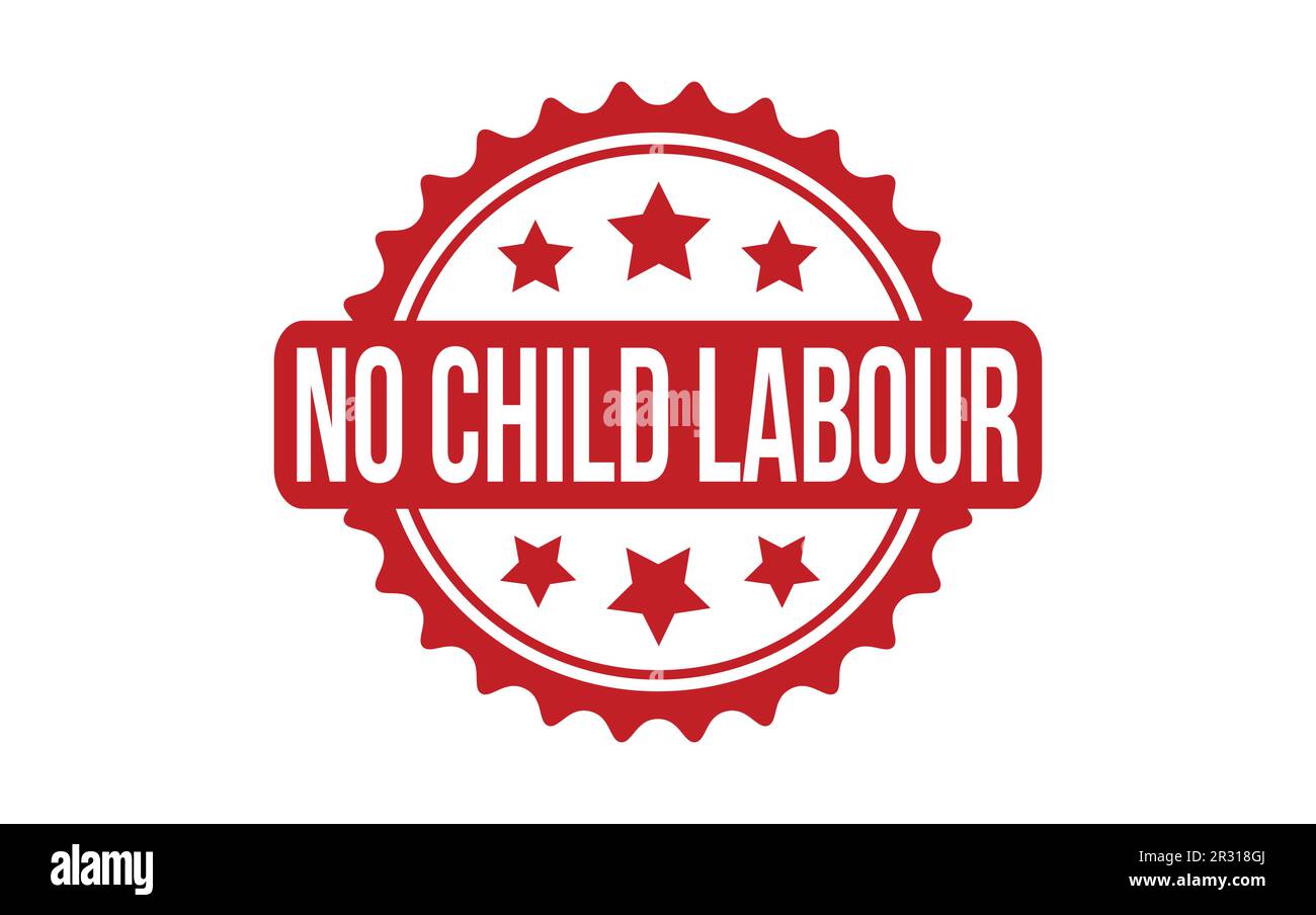 No Child Labour Rubber Stamp Seal Vector Stock Vector