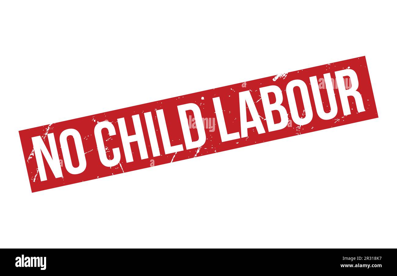 No Child Labour Rubber Stamp Seal Vector Stock Vector