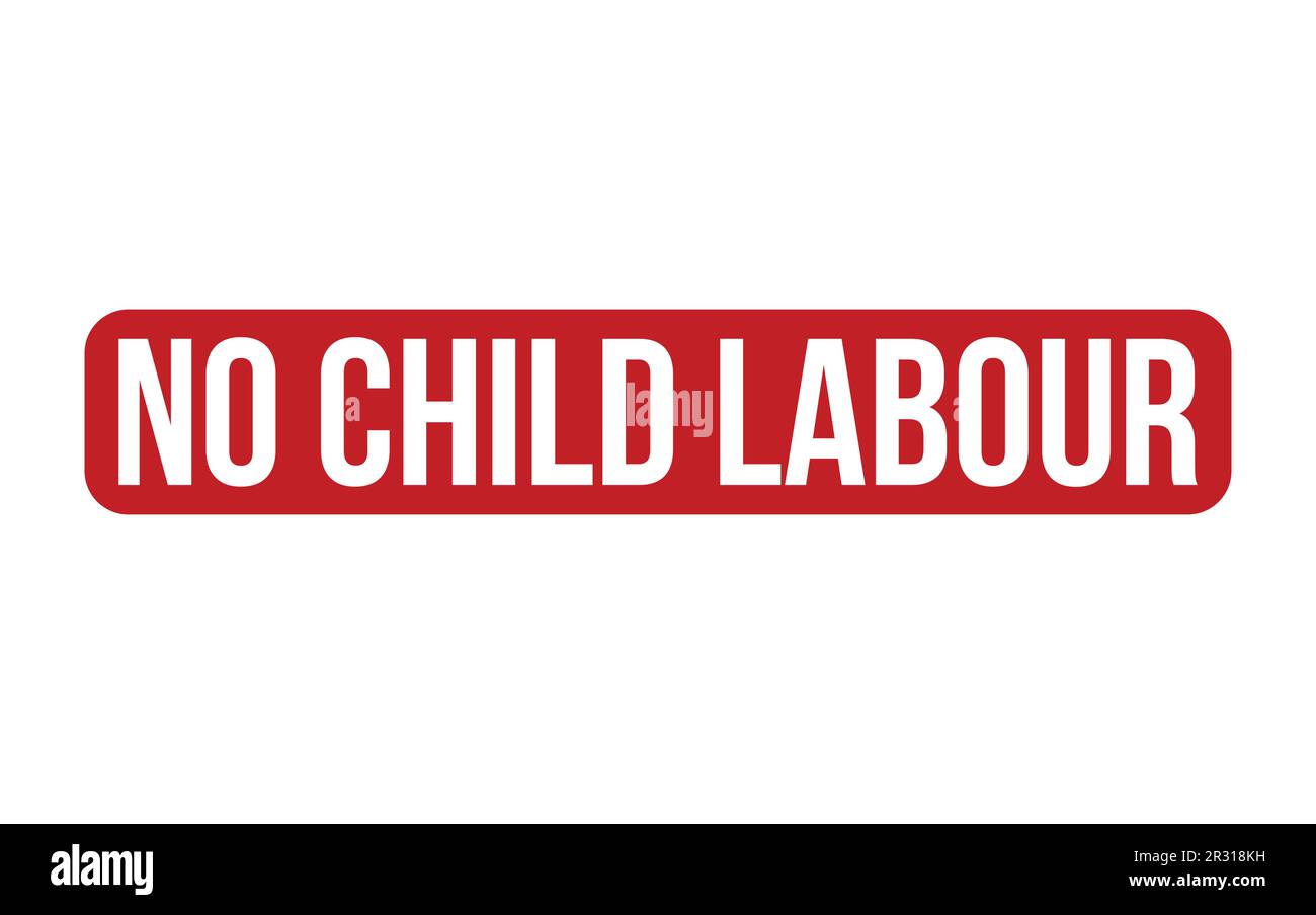 No Child Labour Rubber Stamp Seal Vector Stock Vector