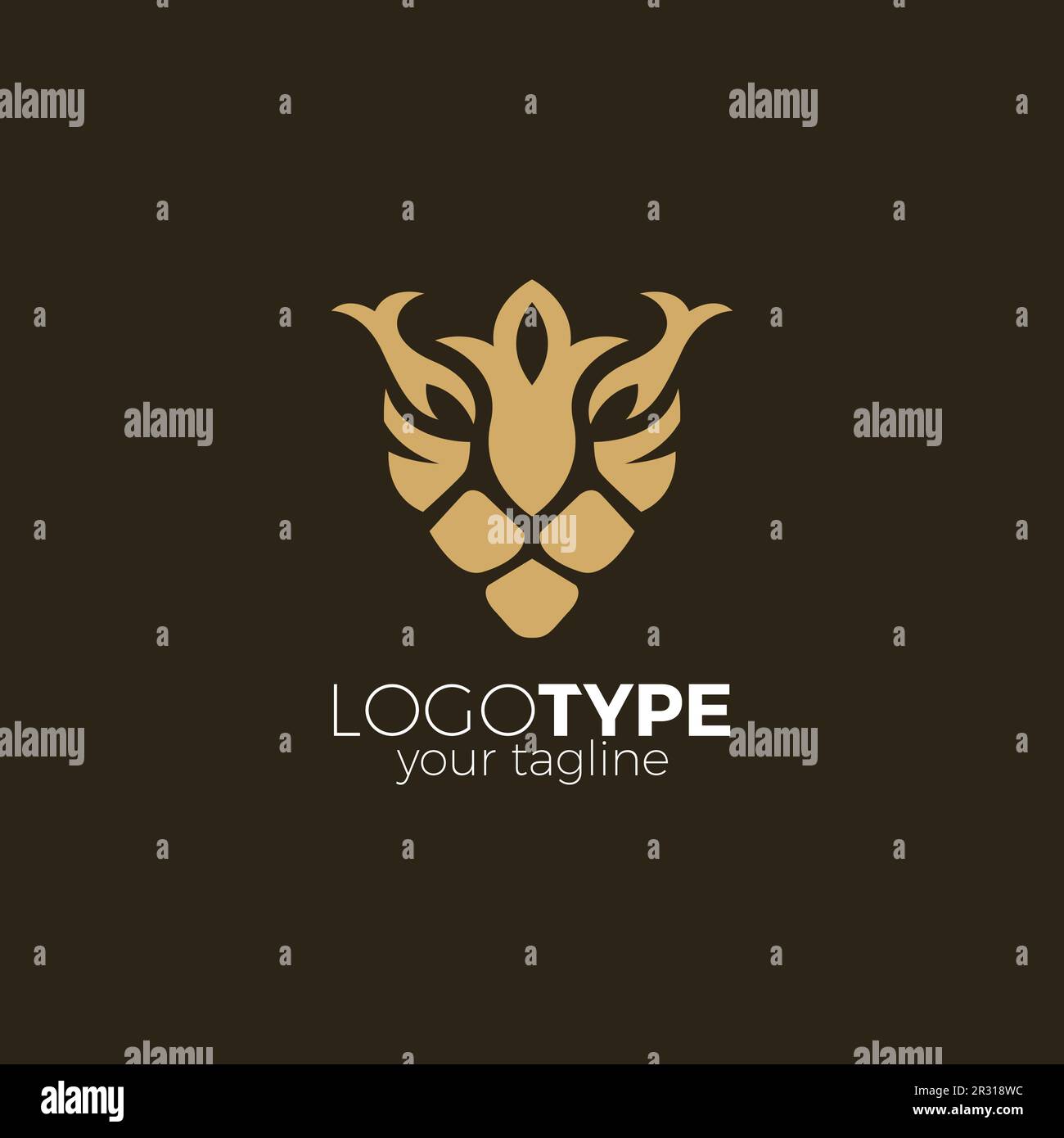 Abstract Lion Logo Simple and unique design Stock Vector