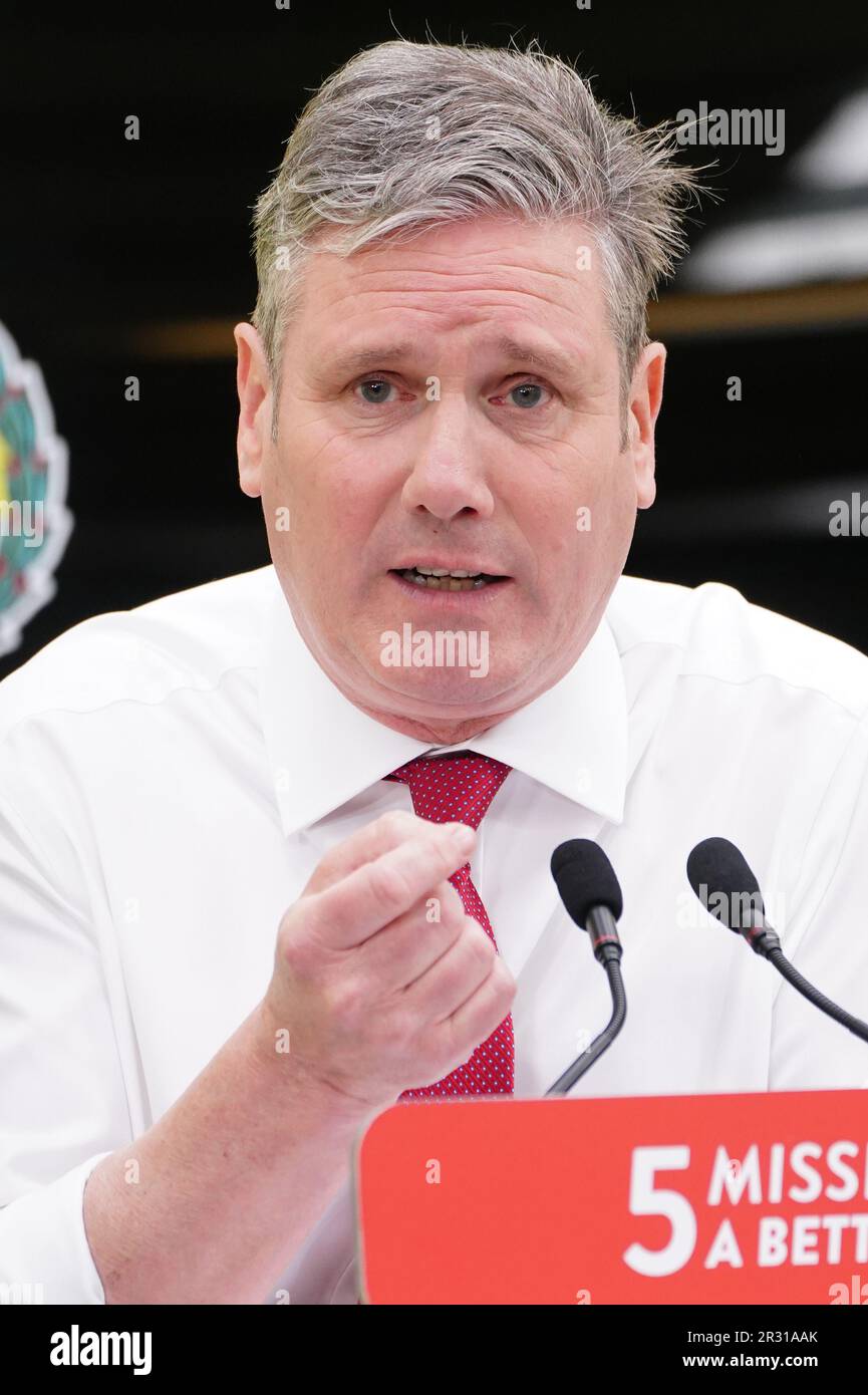 Labour Leader Sir Keir Starmer Making A Speech About The NHS During A ...