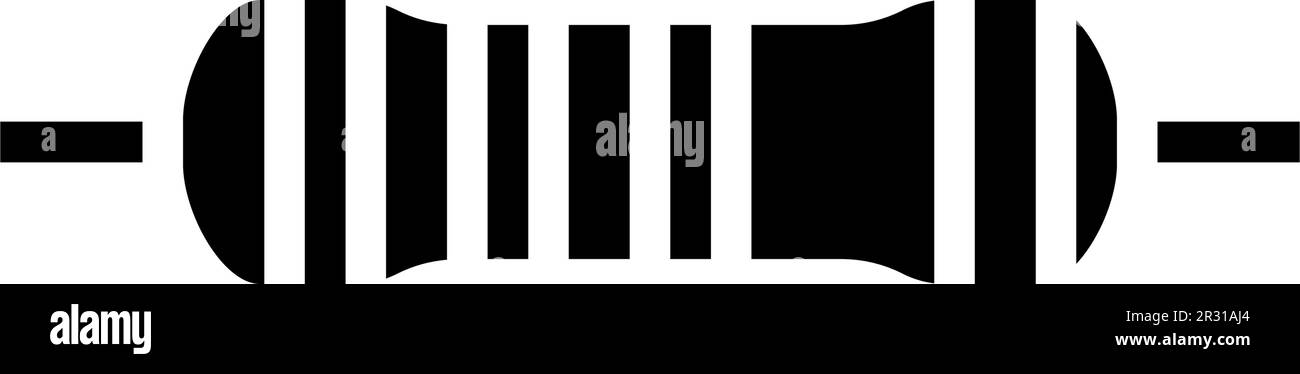 carbon film resistor electronic component glyph icon vector ...