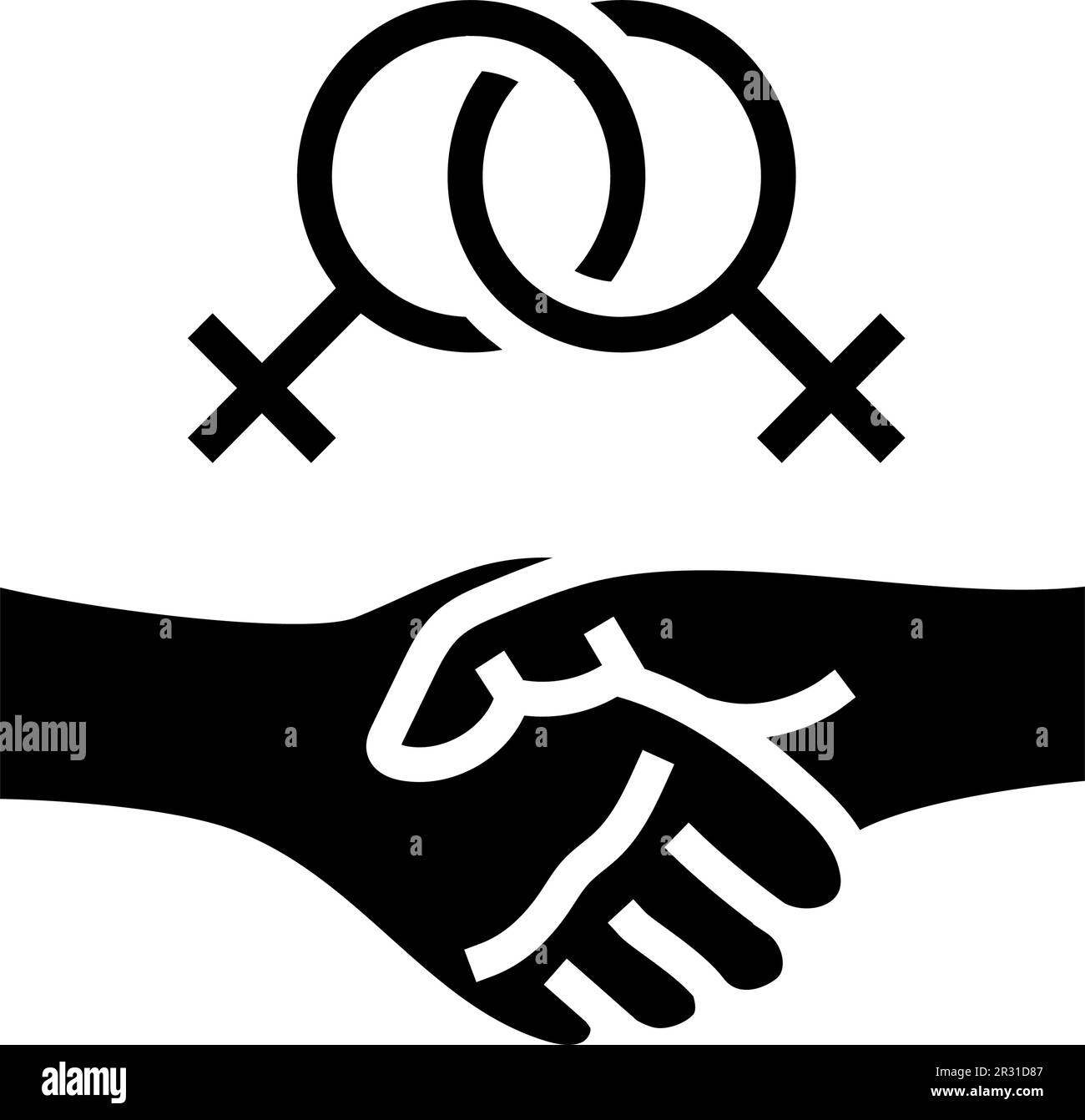 sisterhood support feminism woman glyph icon vector illustration Stock ...