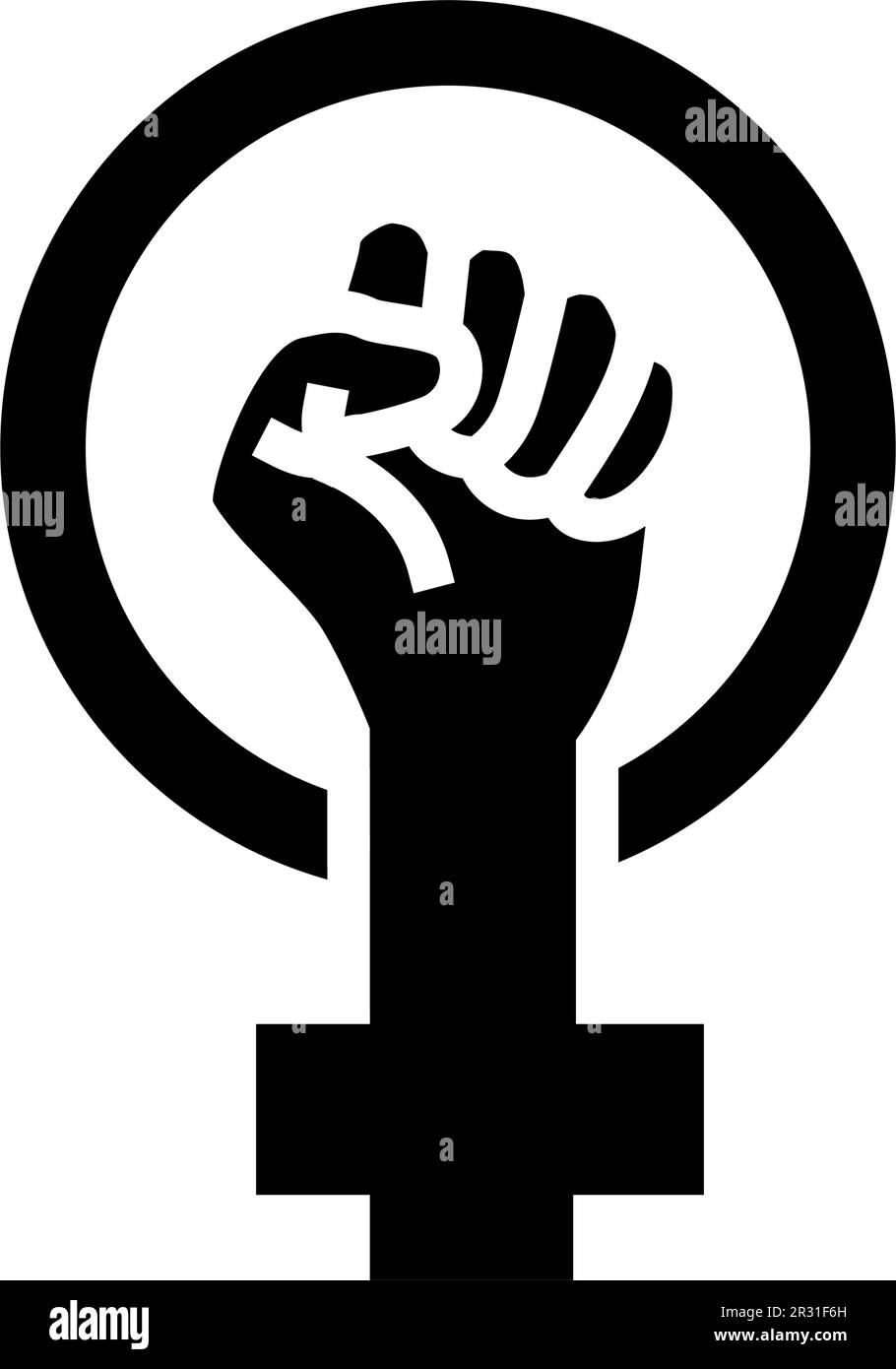 woman power fist feminism glyph icon vector illustration Stock Vector ...