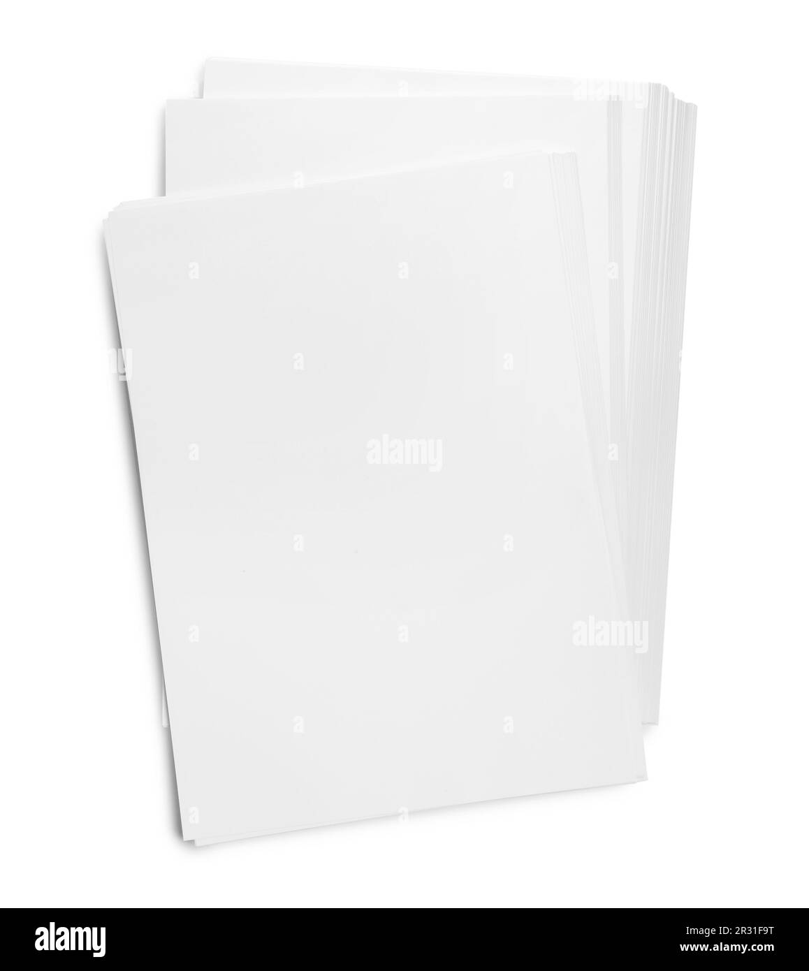 Pile of paper sheets on white background, top view Stock Photo - Alamy