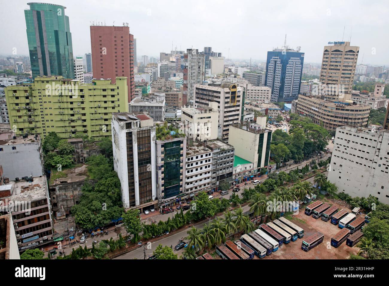 An aerial view of capitals motijheel business area, Bangladesh ...