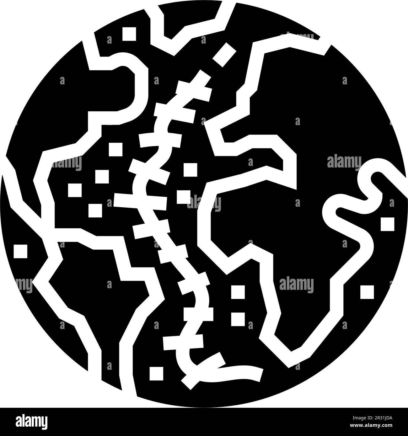 ocean floor mapped future technology glyph icon vector illustration