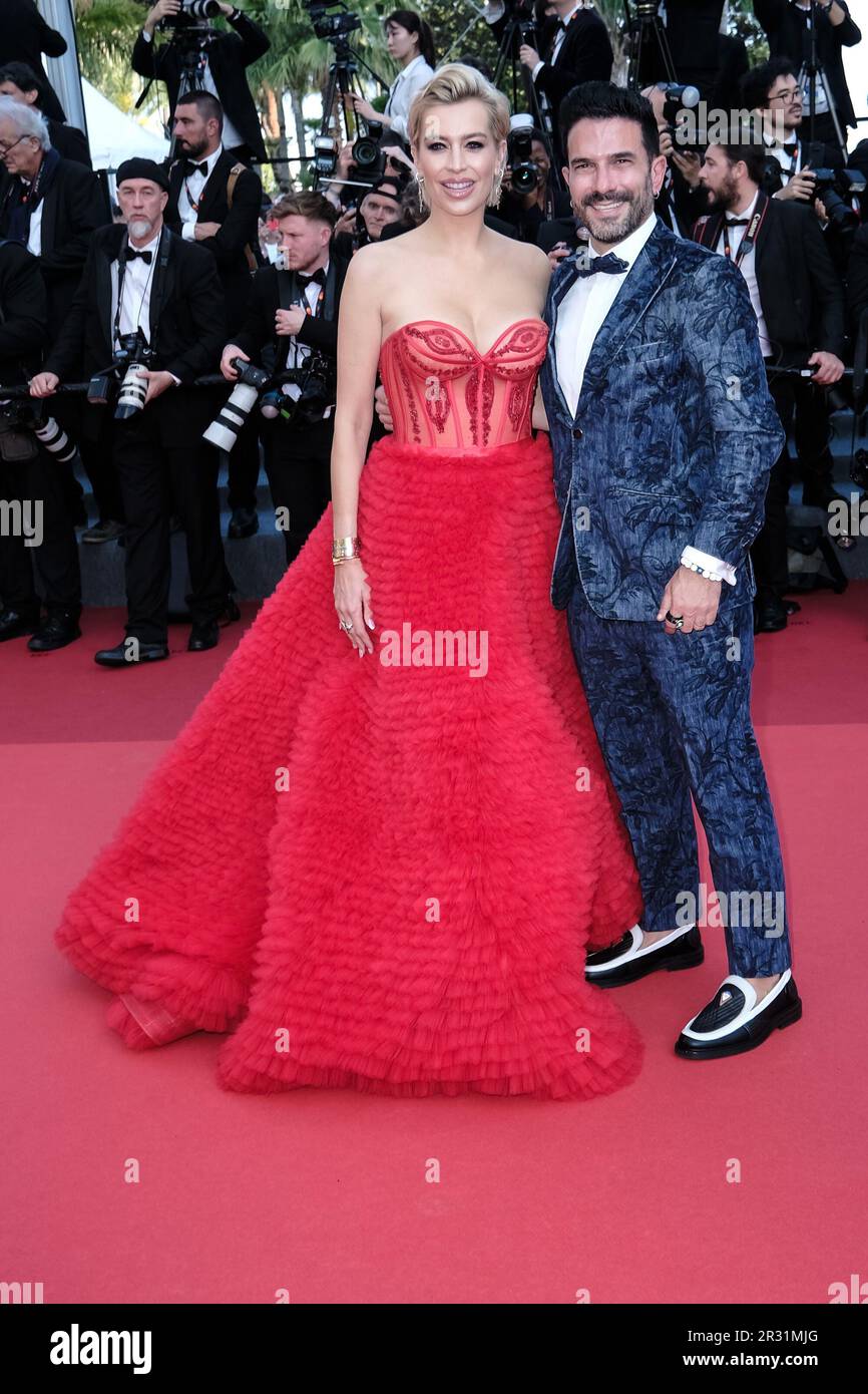 Cannes, France. 21st May, 2023. Marc Terenzi and Verena Kerth photographed during the Red Carpet for the premiere of Firebrand as part of the 76th Cannes International Film Festival at Palais des Festivals in Cannes, France Picture by Julie Edwards/Alamy Live News Stock Photo