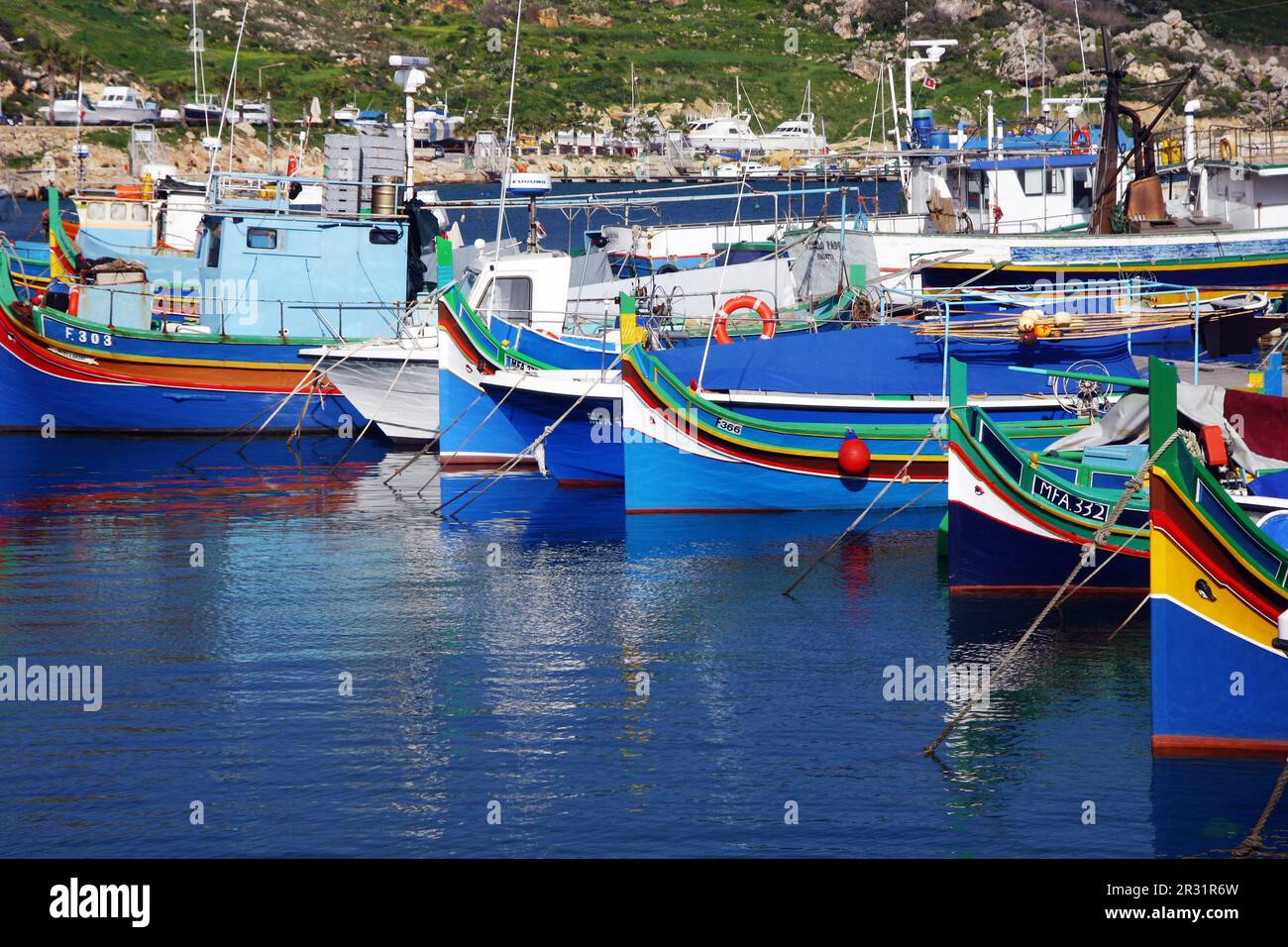 In the port of Mgarr Stock Photo