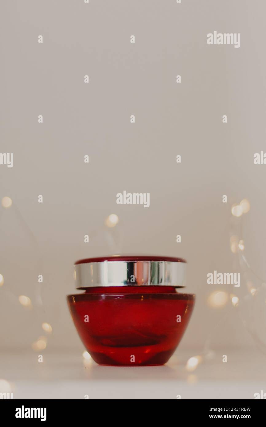 fancy moisturizer glass jar Stock Photo