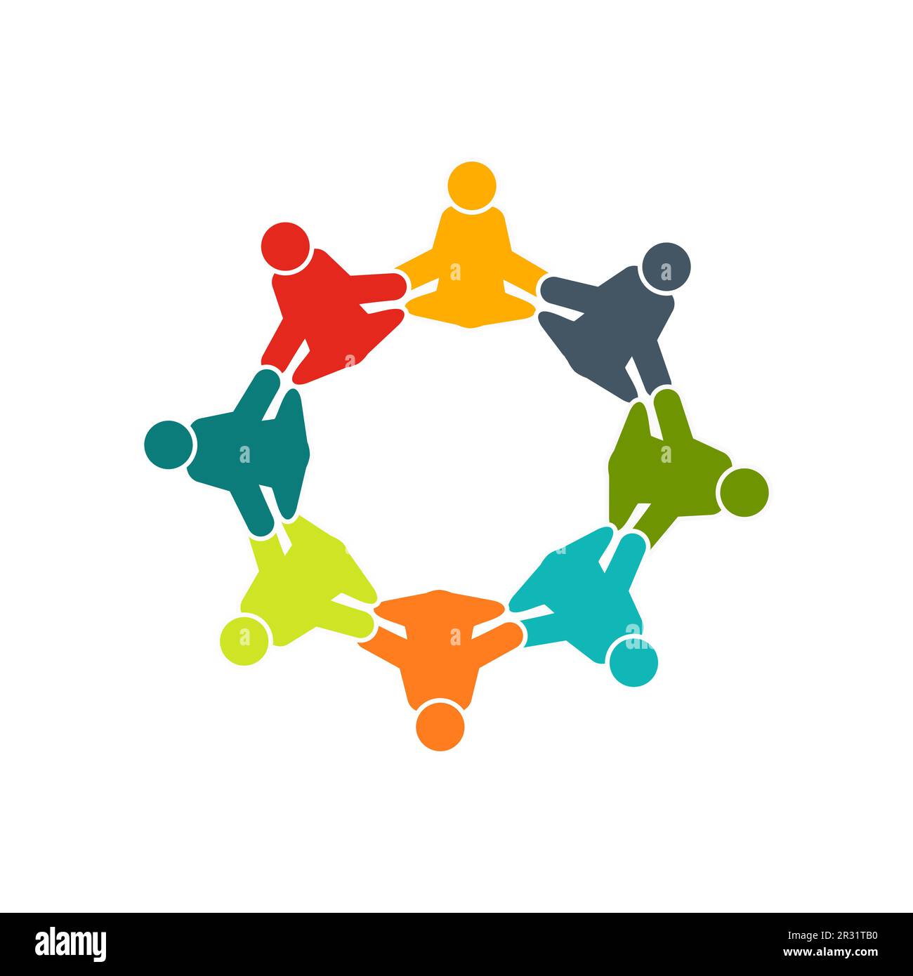 Eight people friends. Group of persons. Vector icon Stock Vector
