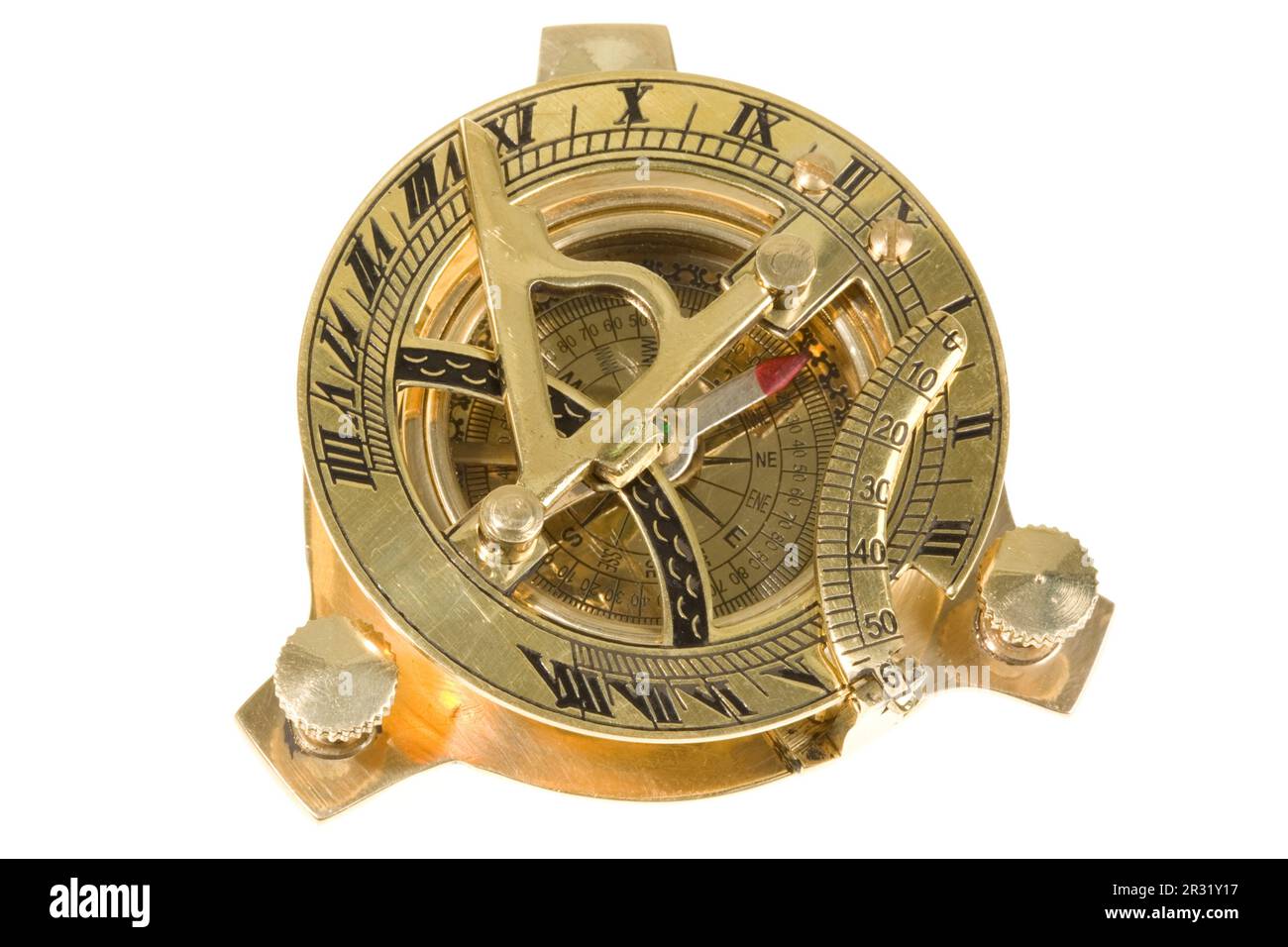 Compass with sundial Stock Photo Alamy