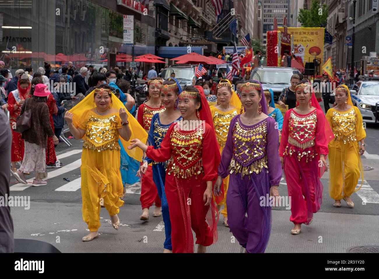 New York, New York, USA. 21st May, 2023. (NEW) Second Annual Asian American Pacific Islander (AAPI) Cultural Heritage Parade. May 21, 2023, New York, New York, USA: Participants from the New York Brooklyn Dance Club perform during the New York City Second Annual Asian American and Pacific Islander (AAPI) Cultural Heritage Parade on May 21, 2023 in New York City. (Credit Image: © M10s/TheNEWS2 via ZUMA Press Wire) EDITORIAL USAGE ONLY! Not for Commercial USAGE! Stock Photo