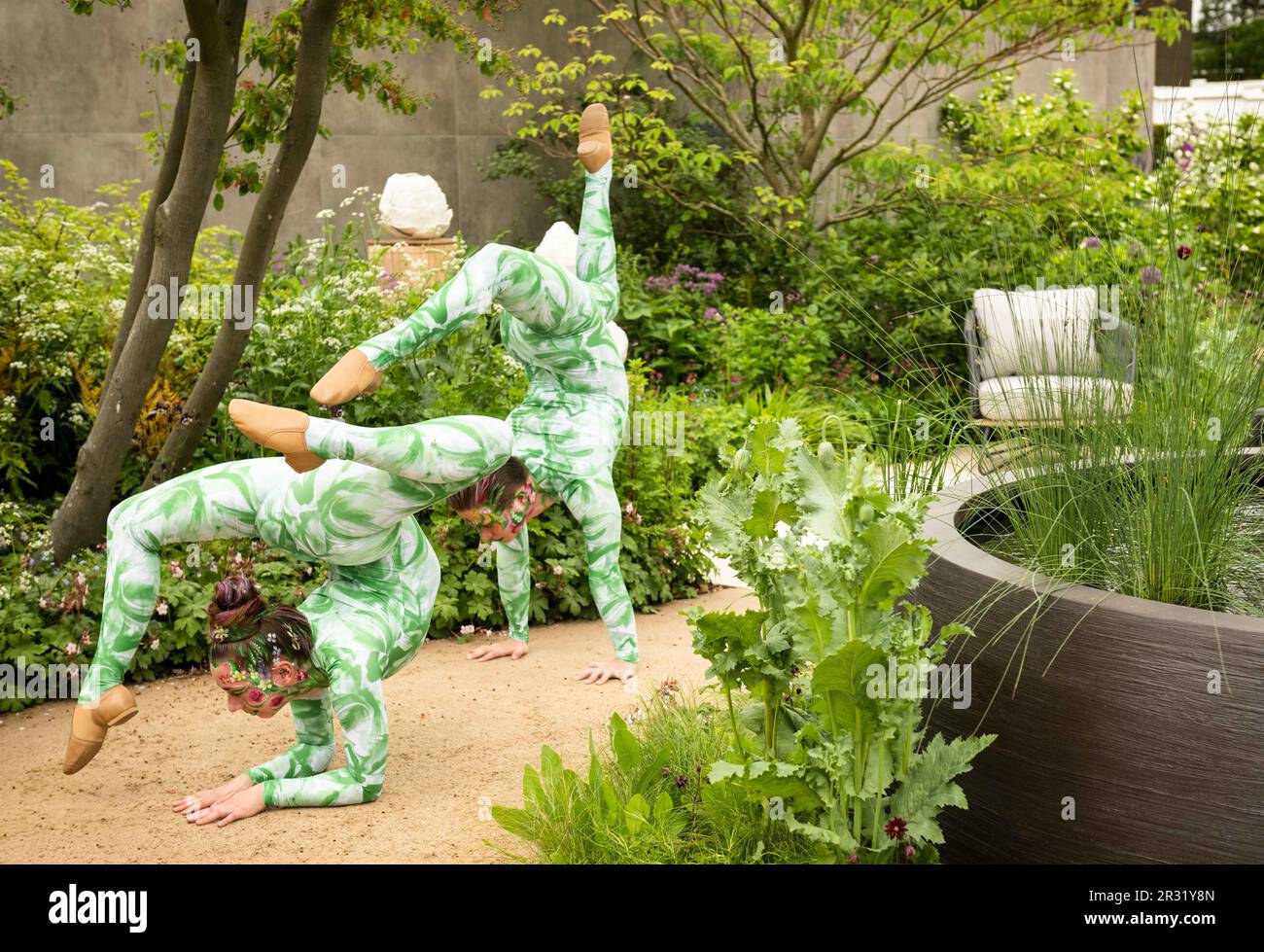 EDITORIAL USE ONLY Contortionist duo Phoebe Grove and Ryan Yeomans ...