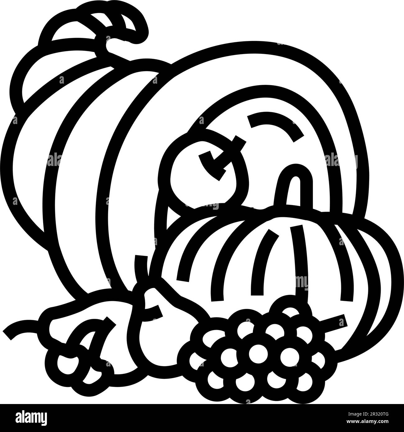 Cornucopia Clip Art Black And White