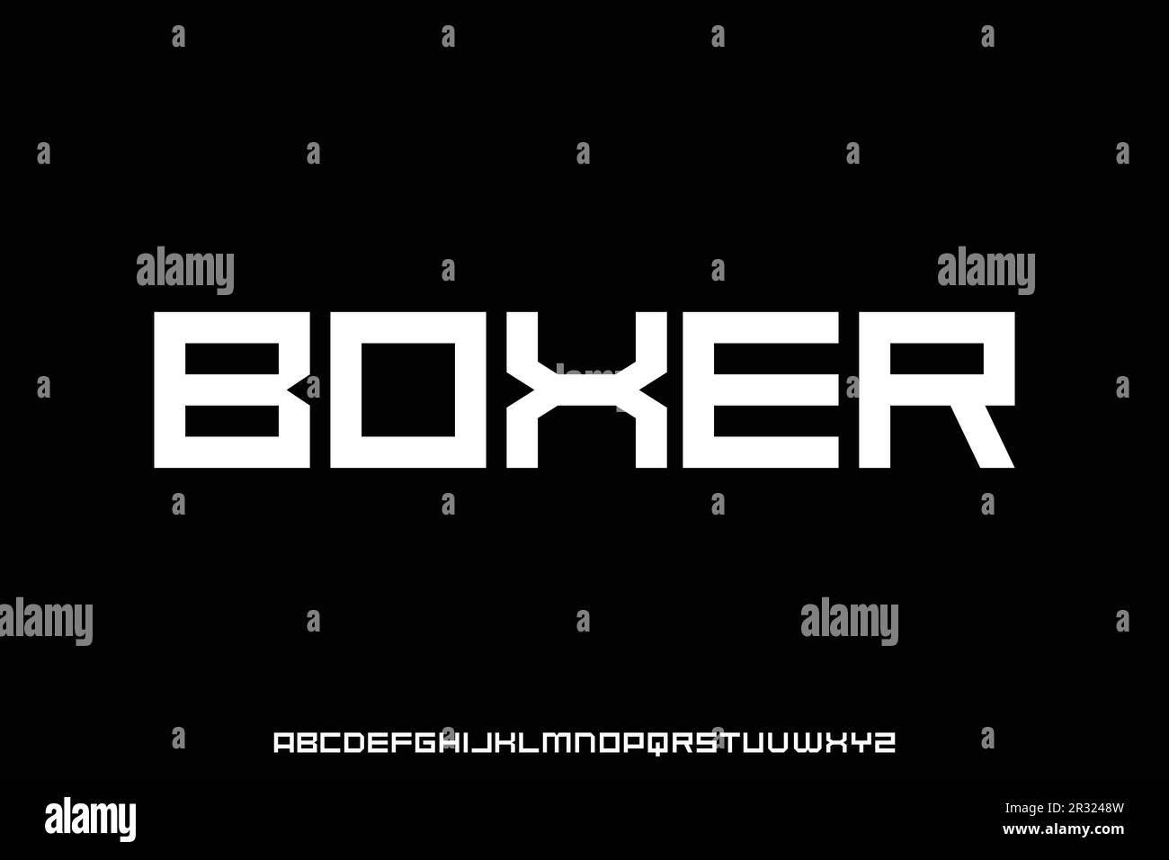 Modern geometric box style font vector illustration Stock Vector Image