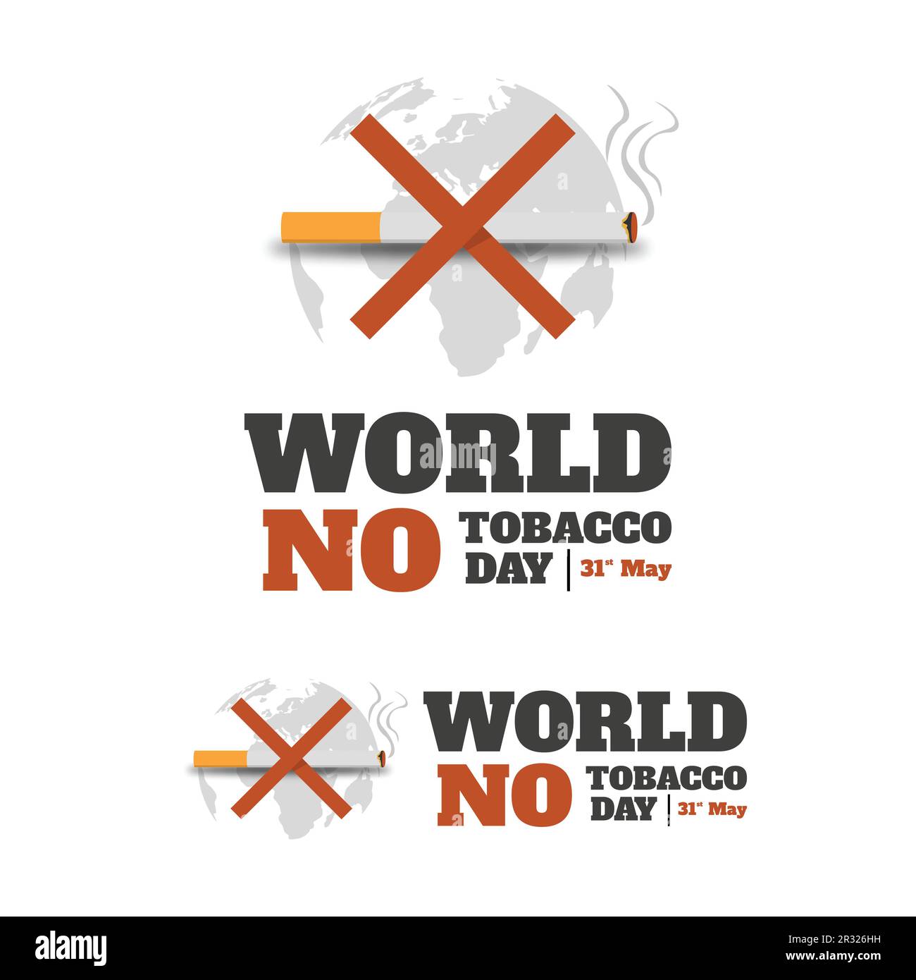World no tobacco day vector image. Vector illustration, poster or banner for world no tobacco day. Stop tobacco Stock Vector