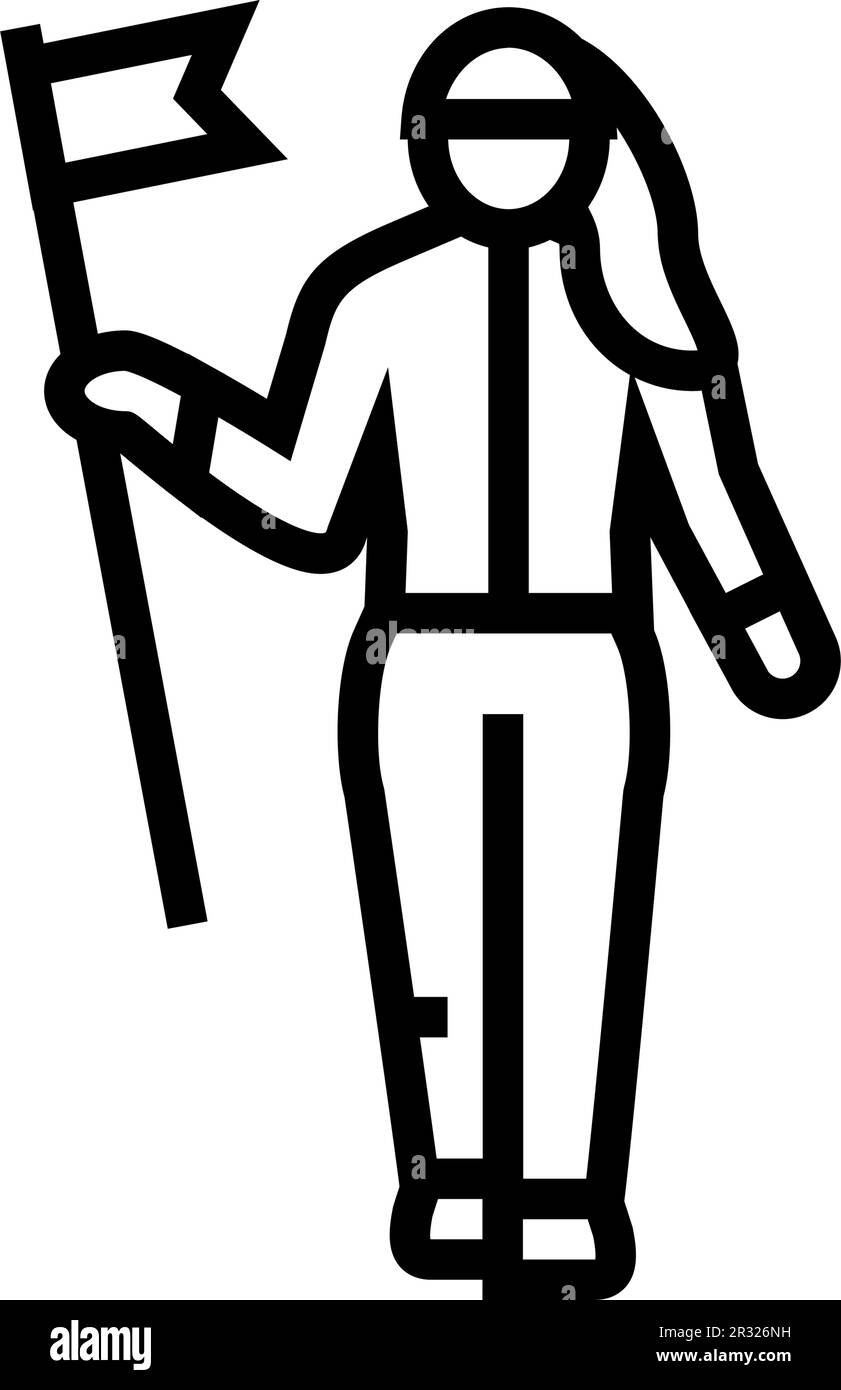 female leadership feminism woman line icon vector illustration Stock ...