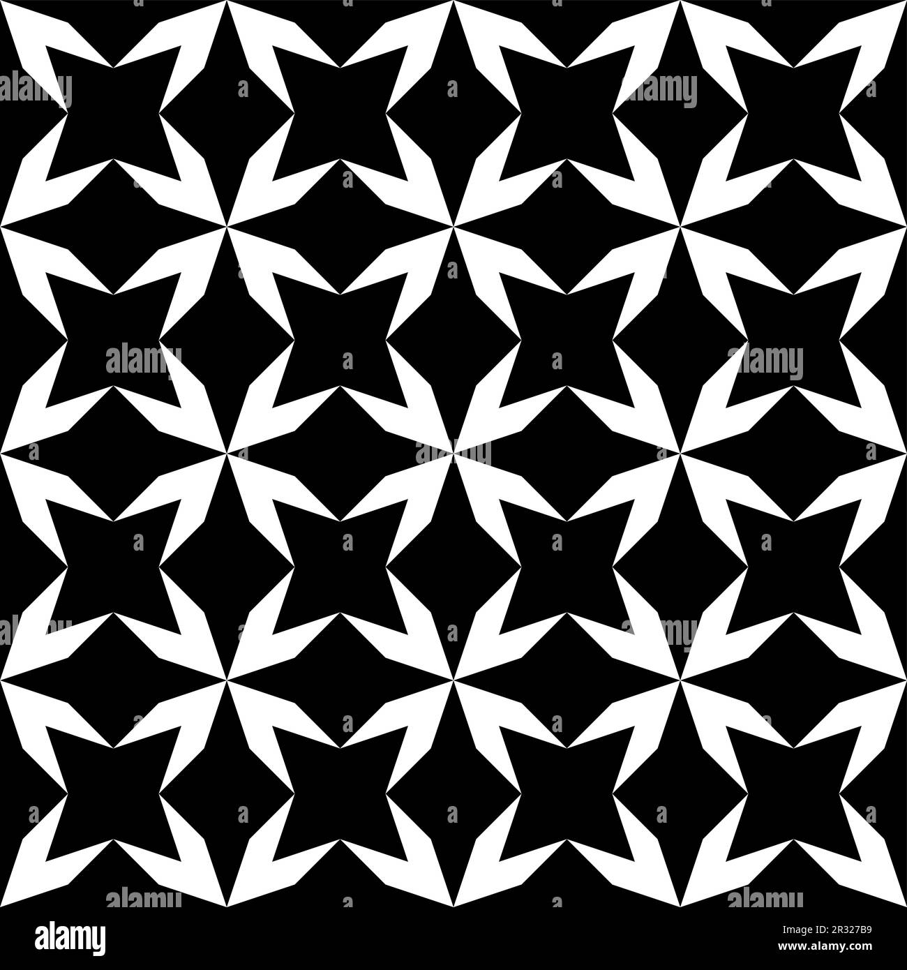 Star shape pattern, seamless tile that can be assembled endlessly in all directions, composed of right triangles. Usable as motif for backgrounds etc. Stock Photo