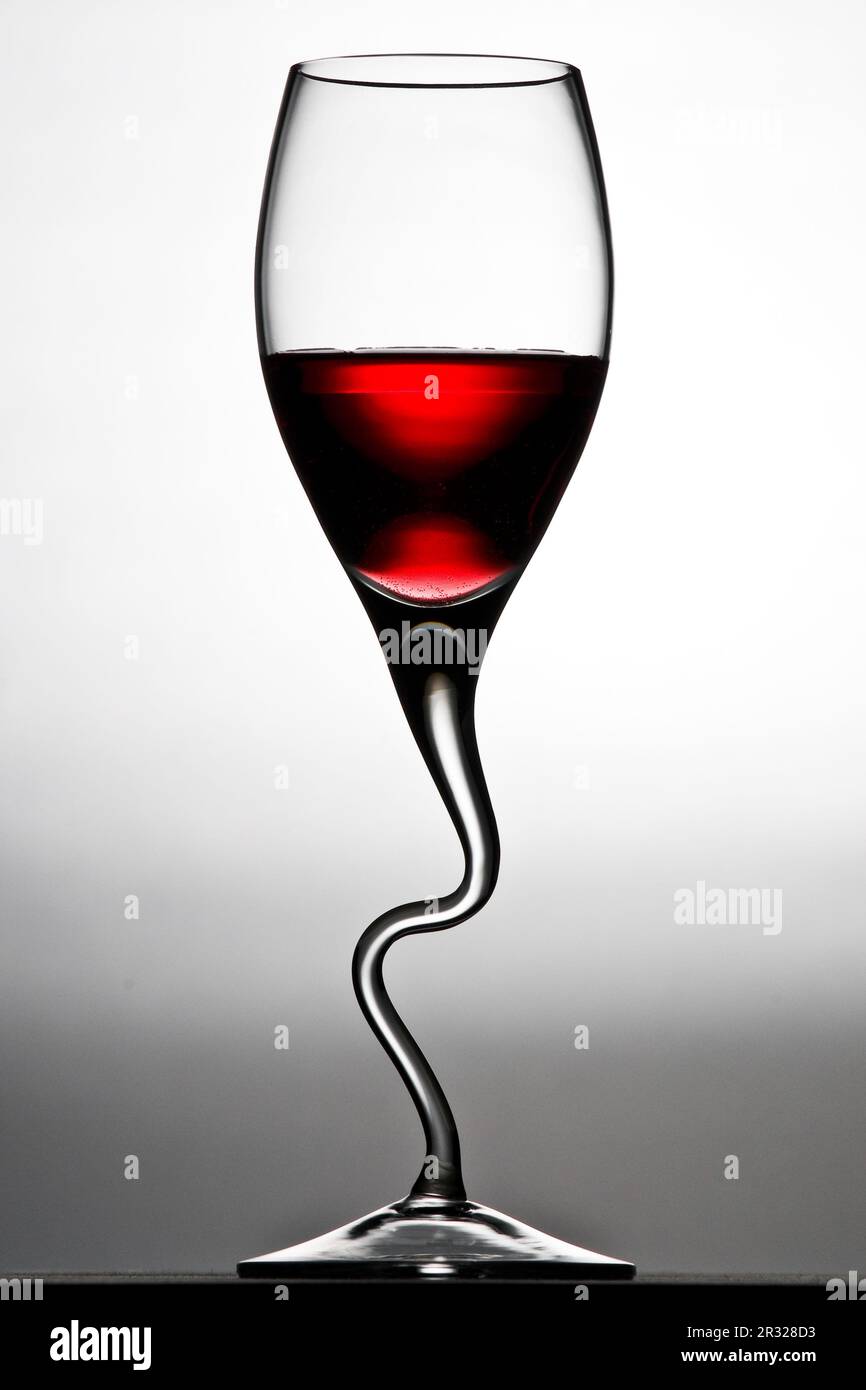 Curved wine glass Stock Photo Alamy