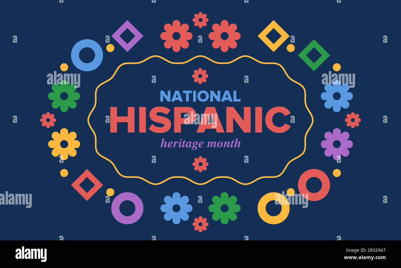 National Hispanic Heritage Month in September and October. Hispanic and Latino Americans culture. Celebrate annual in United States. Vector poster Stock Vector