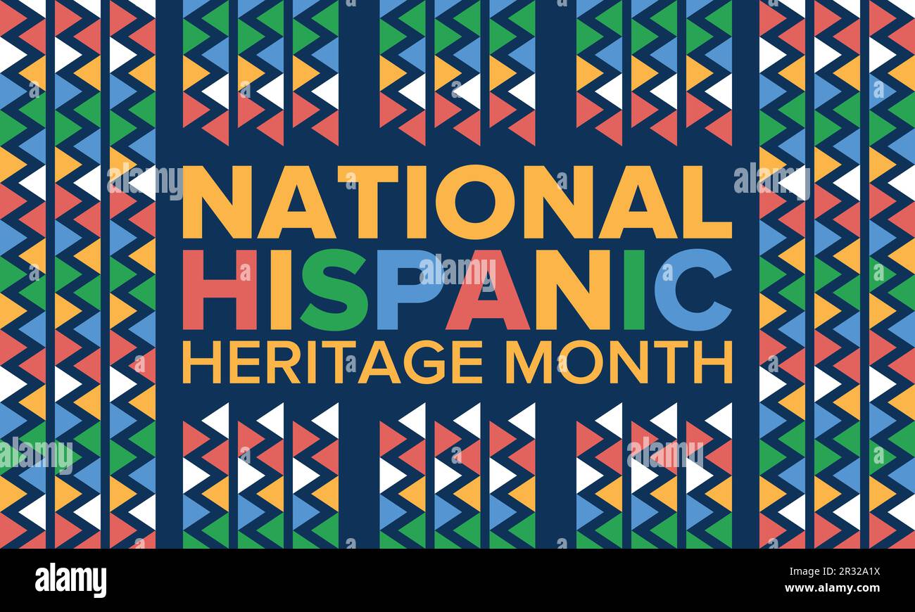 National Hispanic Heritage Month in September and October. Hispanic and Latino Americans culture. Celebrate annual in United States. Vector poster Stock Vector