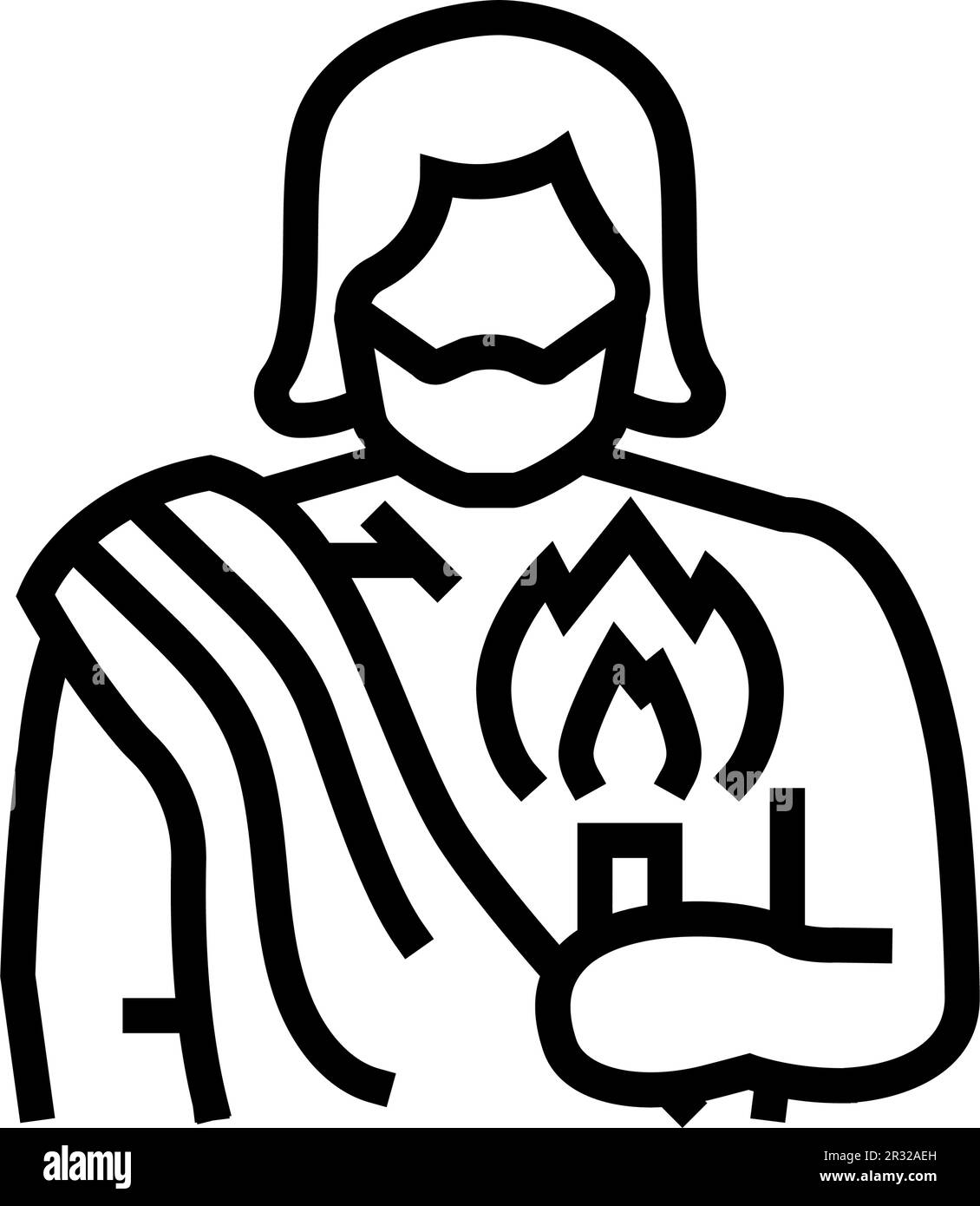 prometheus greek god ancient line icon vector illustration Stock Vector