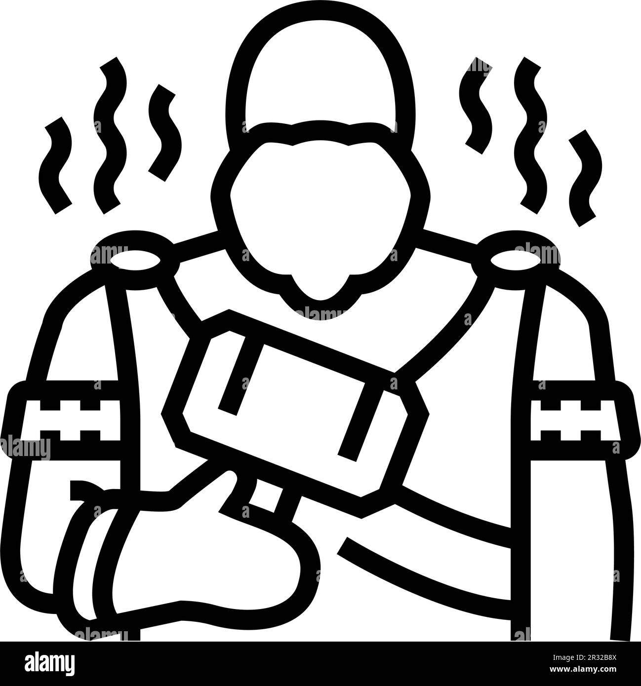 hephaestus greek god mythology line icon vector illustration Stock