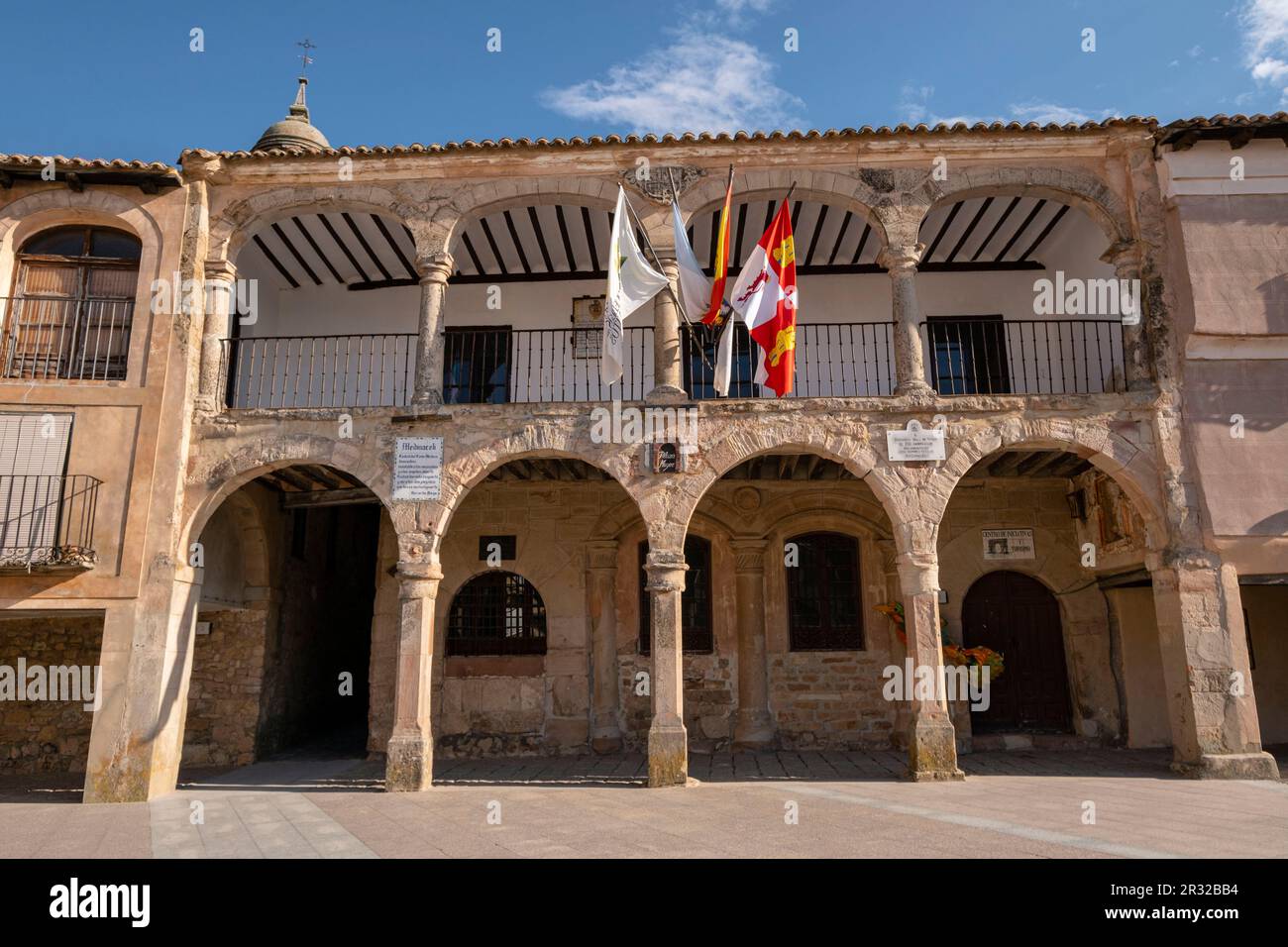 casa del Concejo y Alhóndiga, siglo XVI, Medinaceli, Soria, comunidad autónoma de Castilla y León, Spain, Europe. Stock Photo