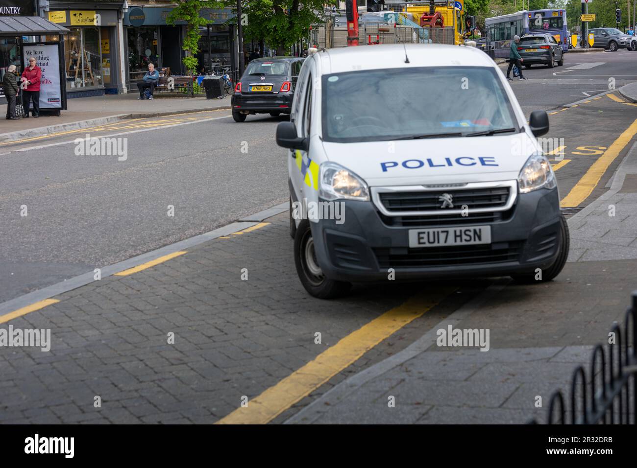 Brentwood Essex 22nd May 2023 Security incident closes the Halifax Branch in Brentwood High Street. An eye witness reported armed police attended the branch, a sign on the door states that the branch is closed due to a security incident and Essex police forensics are on the scene. Credit: Ian Davidson/Alamy Live News Stock Photo