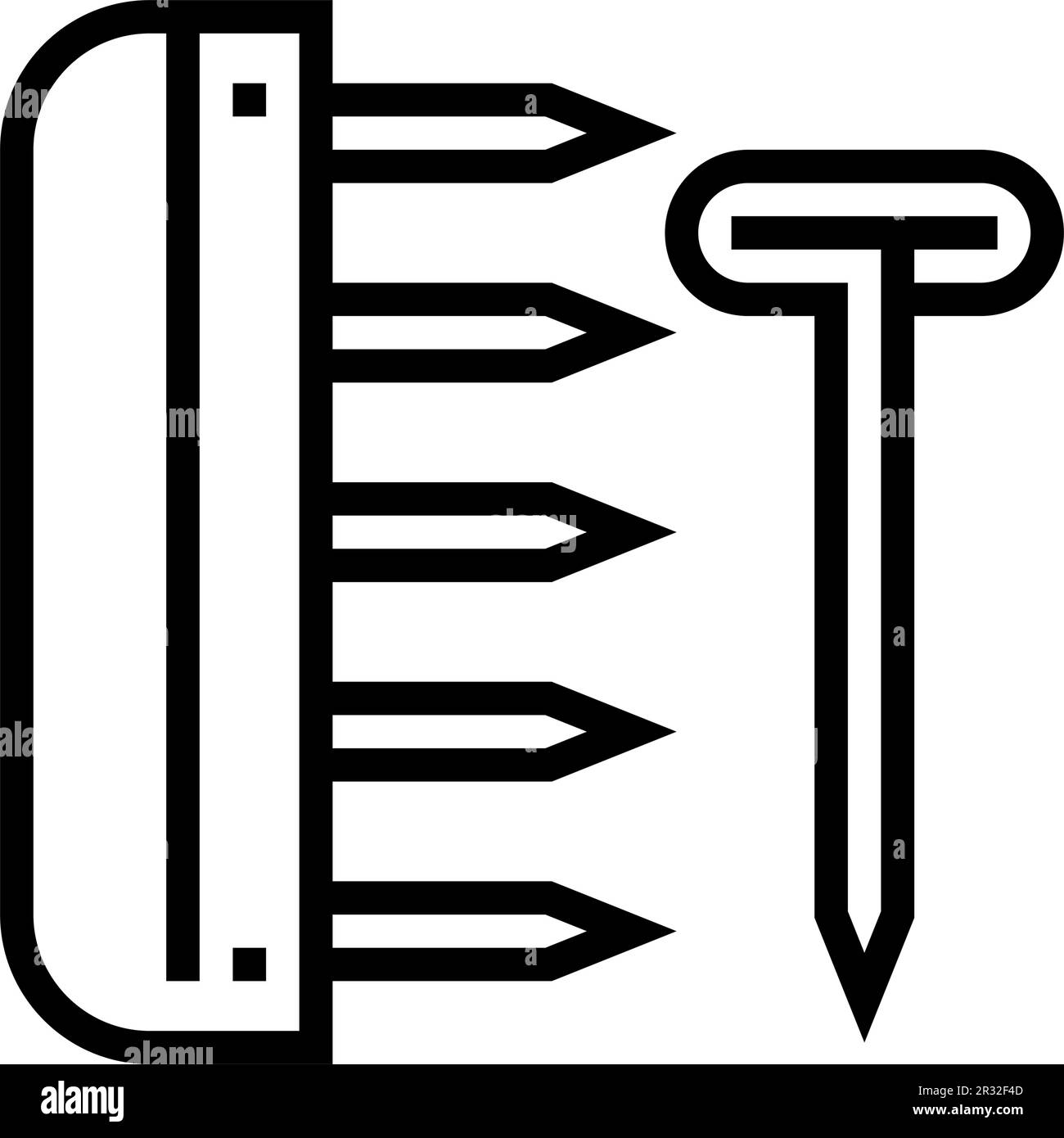 blocking pins knitting wool line icon vector illustration Stock Vector