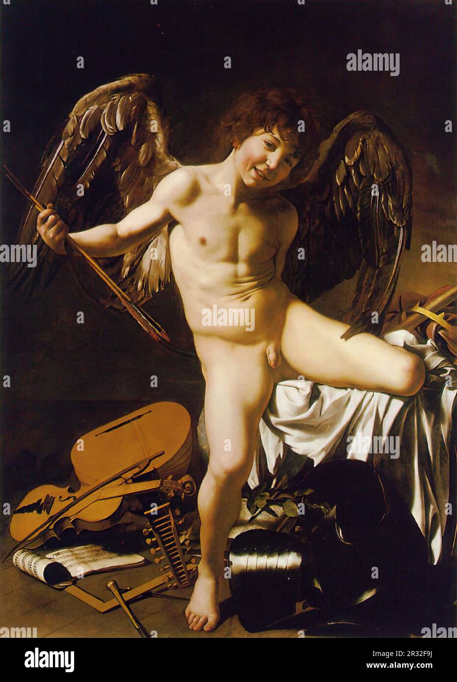 Amor Vincit Omnia, Love Conquers All, Caravaggio, Amor Victorious, Victorious Cupid, Love Triumphant, Love Victorious Stock Photo