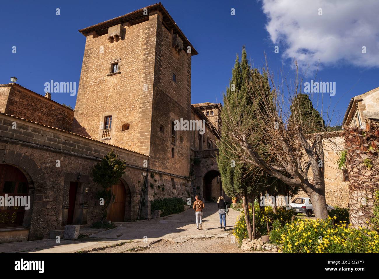 Palacio del Rey Sanç, edificado en 1309 por Jaime II, Valldemossa, Mallorca, Balearic islands, spain. Stock Photo