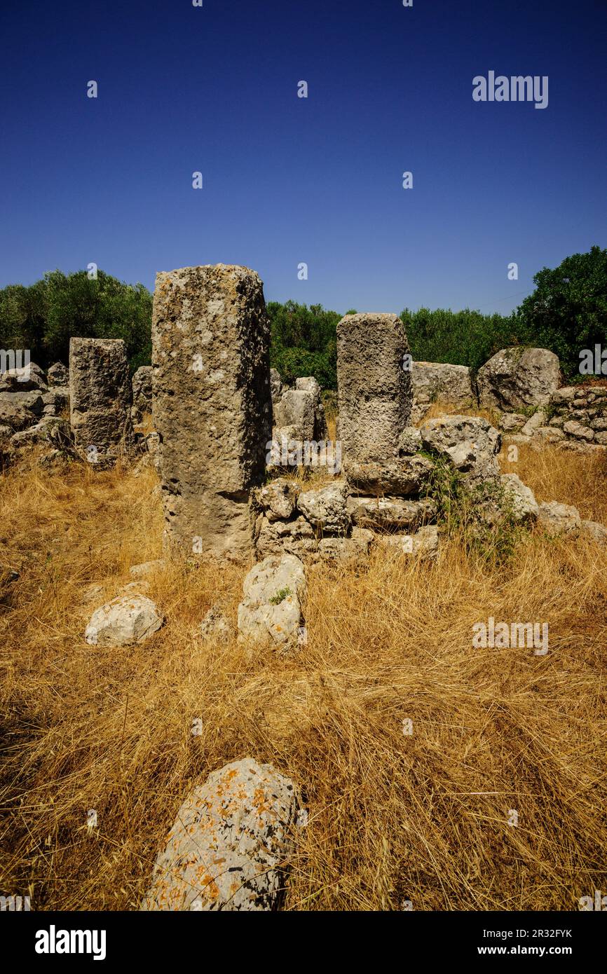 Yacimiento de Biniaiet o Sant Vicenç D Alcaidús, época postalayótica, 550-123 a.C, Maó. Menorca, Islas Baleares, España. Stock Photo