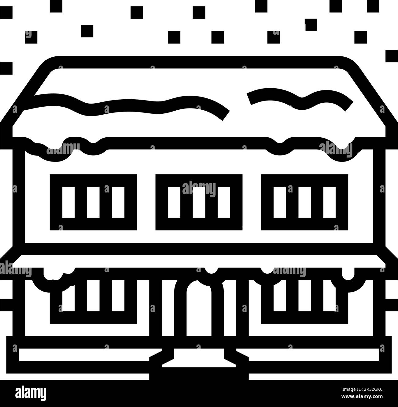 snow covered house winter season line icon vector illustration Stock ...