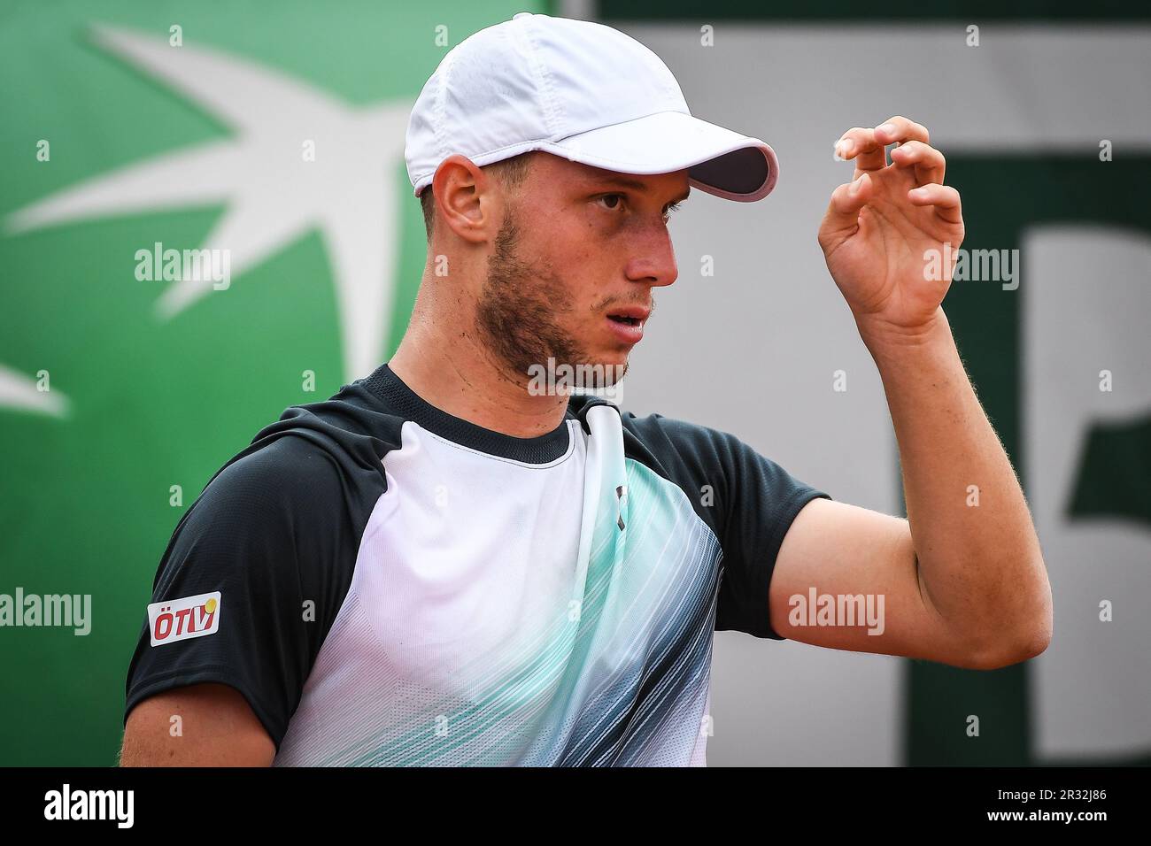 Paris, France, France. 22nd May, 2023. Filip MISOLIC of Austria during the  first day of qualifying of Roland-Garros 2023, French Open 2023, Grand Slam  tennis tournament at the Roland-Garros Stadium on May