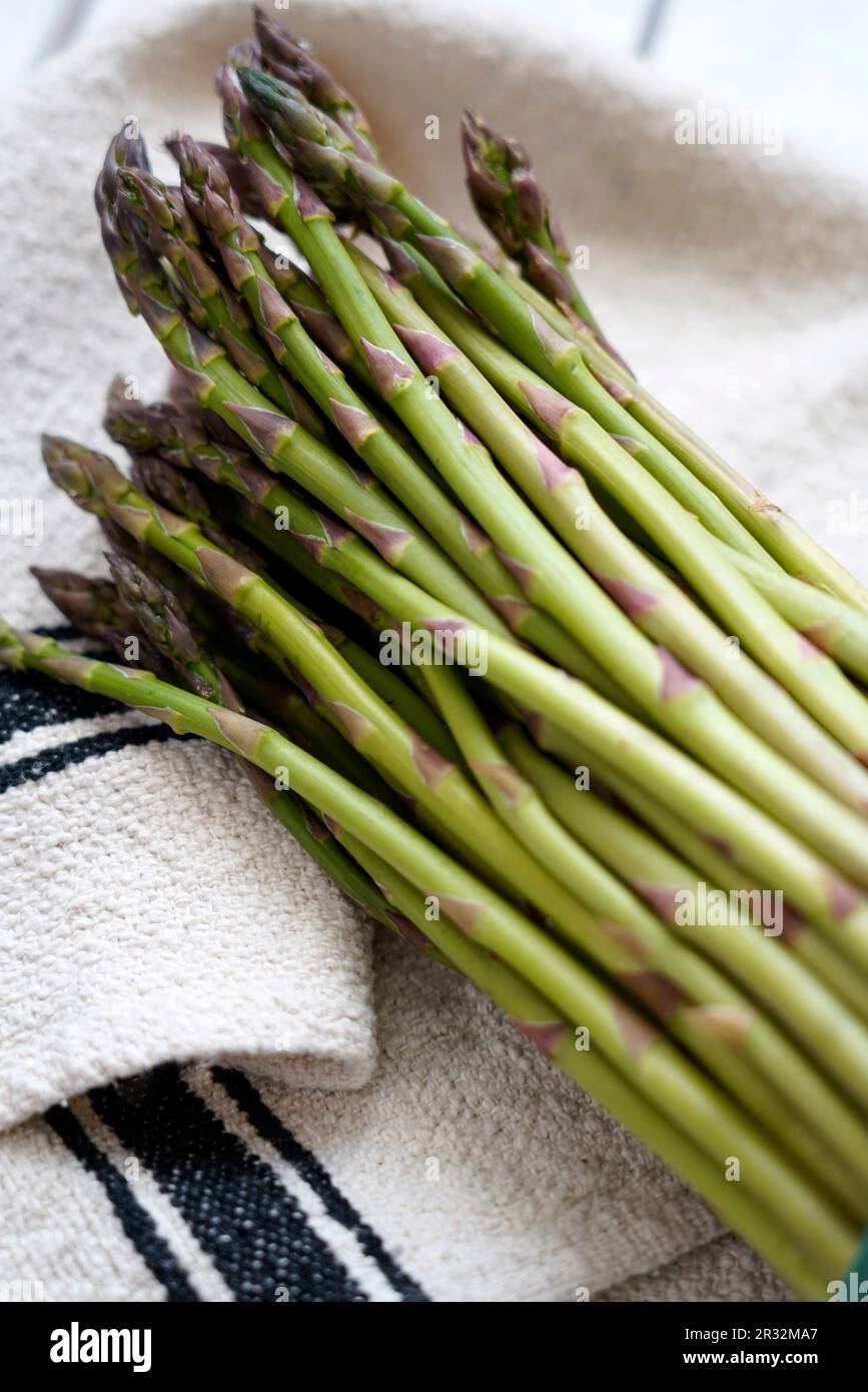 Traditional organic, raw asparagus called Asparagina type, Italy