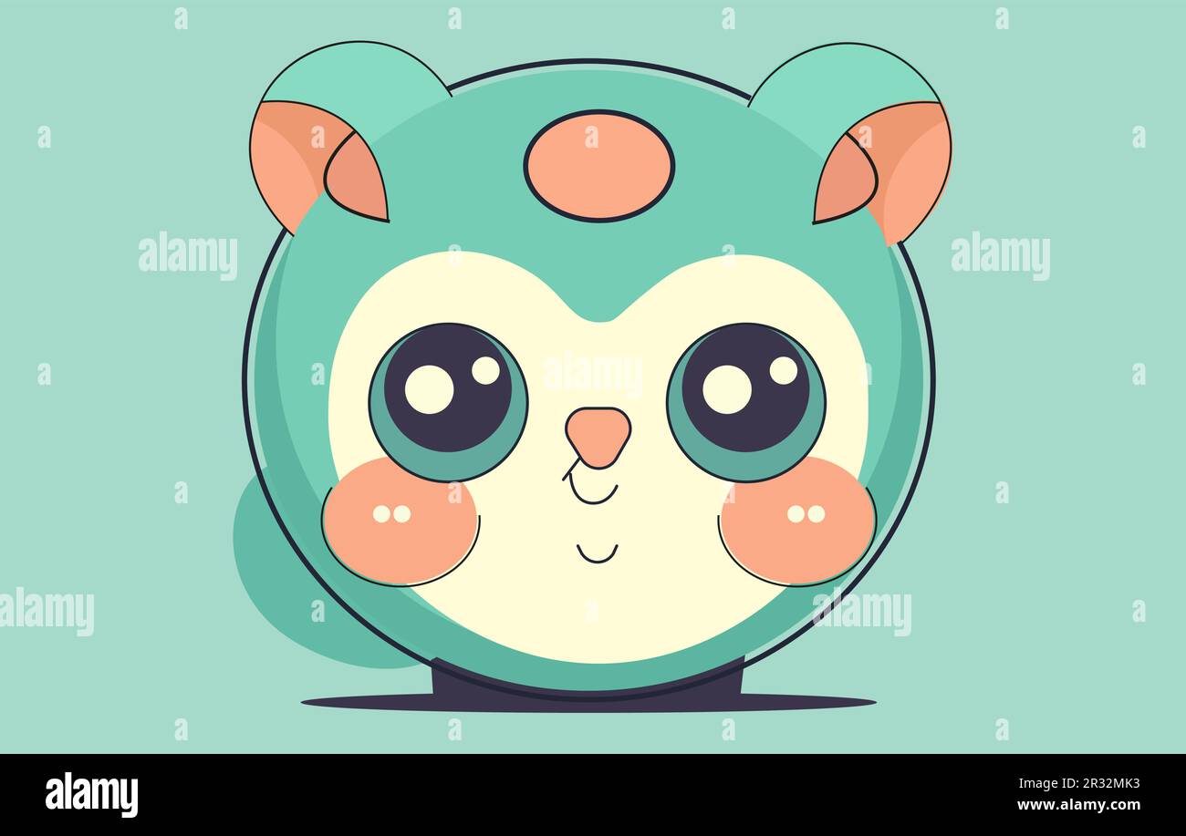 a cute clock logo vector illustration flat design,Cute smiling happy