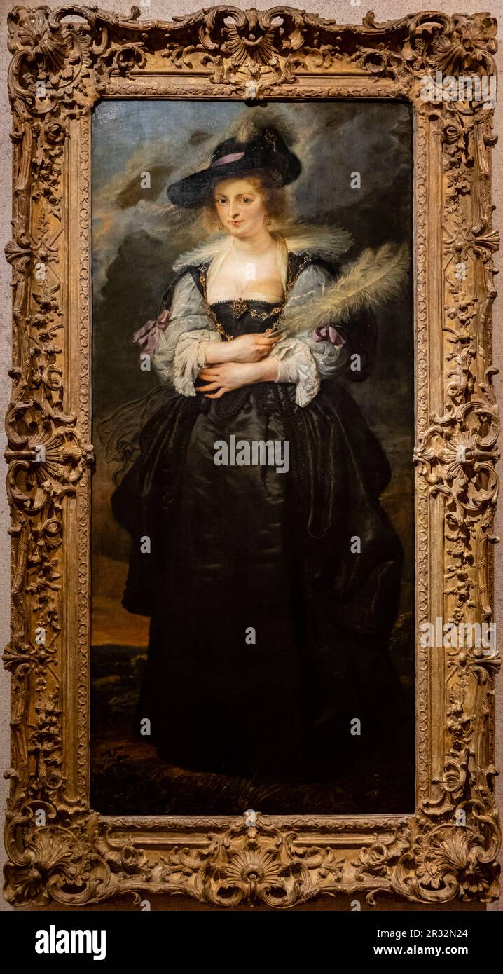 retrato de Helena Fourment, Rubens, Peter Paul, Flandes, 1630-1632, oleo sobre madera, Fundación Calouste Gulbenkian, («Fundação Calouste Gulbenkian»), Lisboa, Portugal. Stock Photo
