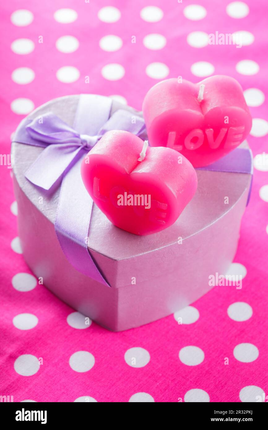 Love candles gift box hi-res stock photography and images - Alamy