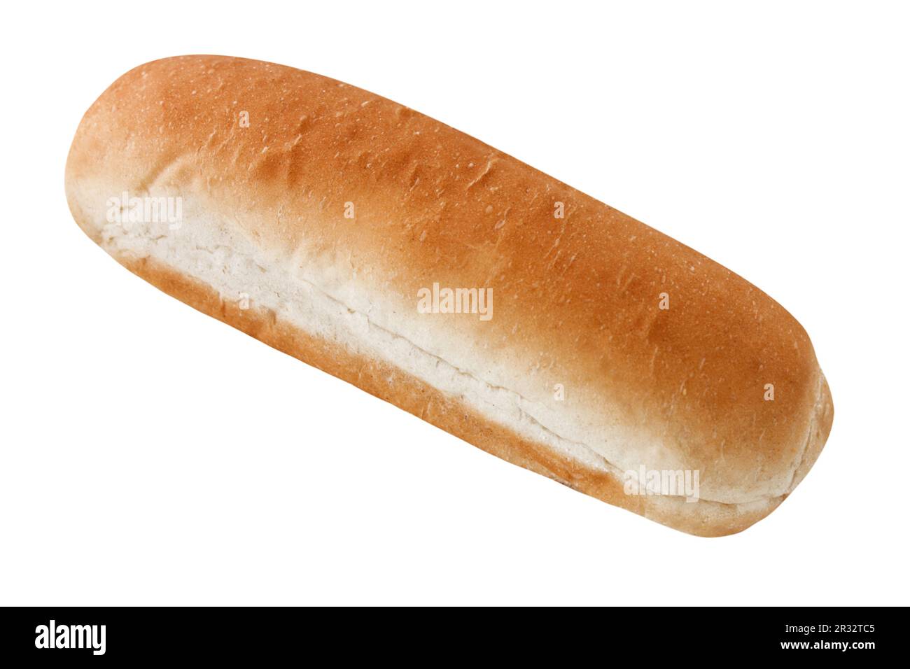 1 Hot Dog bread roll isolated on white  background Stock Photo