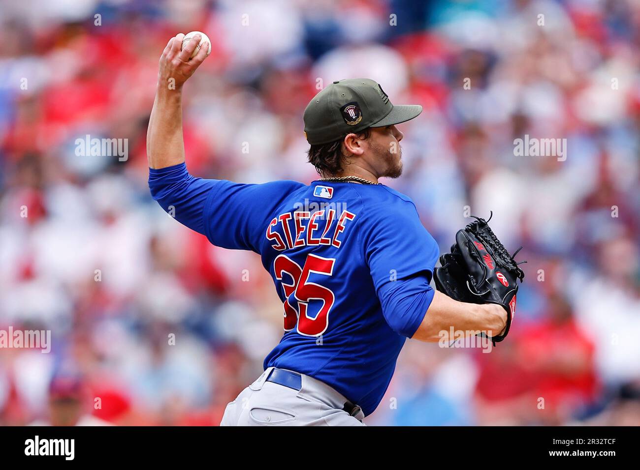 Justin Steele #35 of the Chicago Cubs on the mound during the 2023 MLB  London Series match St. Louis Cardinals vs Chicago Cubs at London Stadium,  London, United Kingdom, 24th June 2023 (