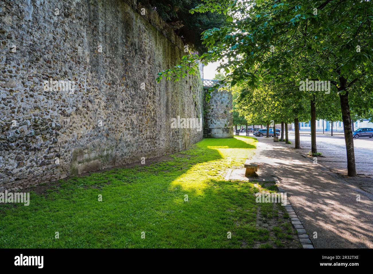 Ancient ramparts of Meaux in the French department of Seine et Marne ...
