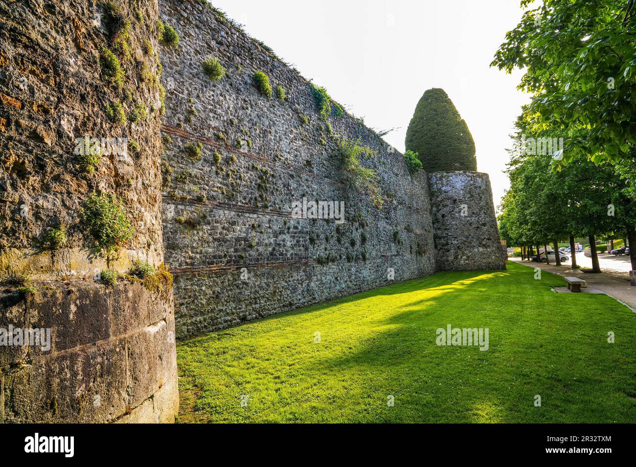 Ancient ramparts of Meaux in the French department of Seine et Marne ...