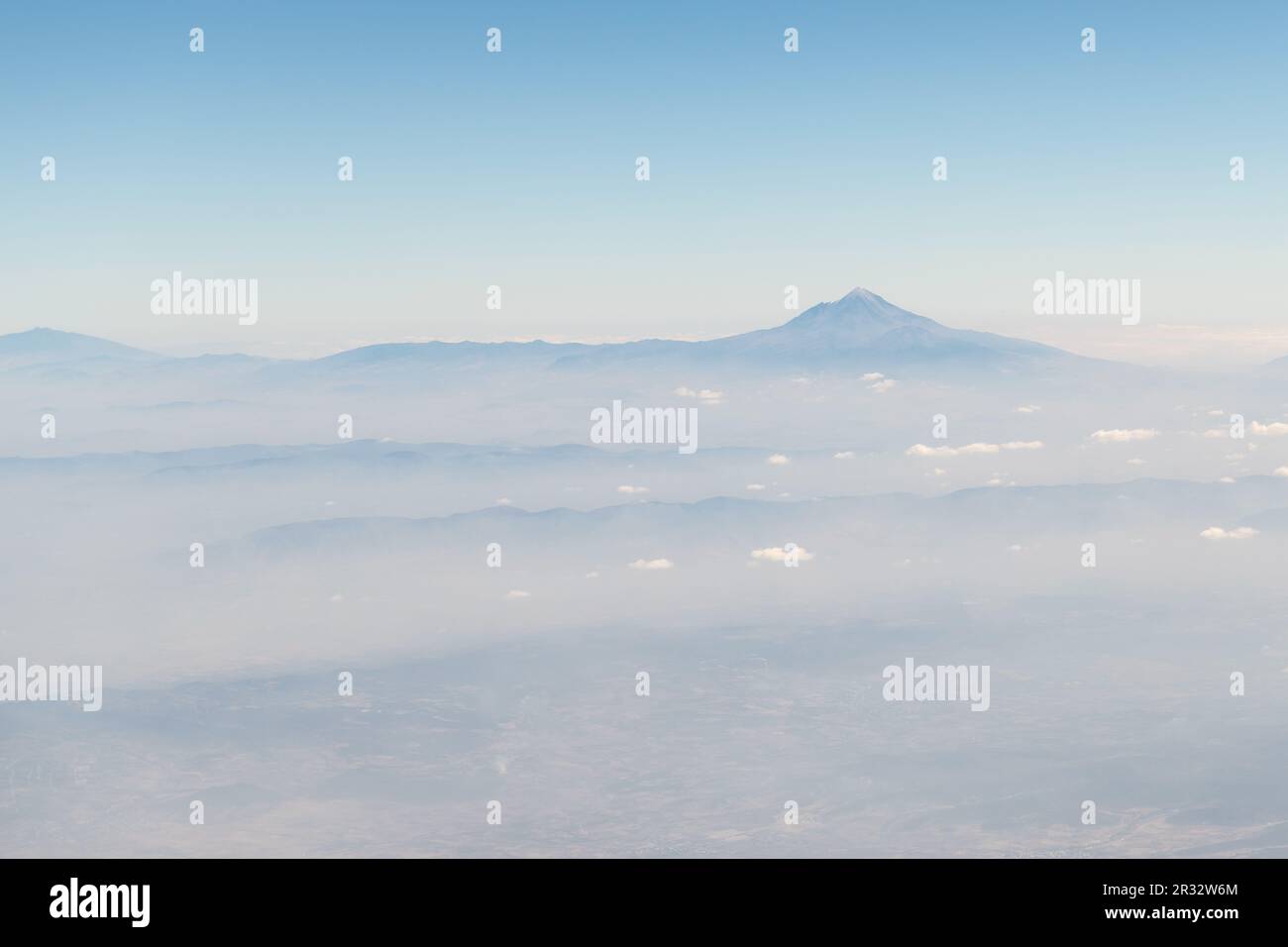 Aerial landscape of Pico de Orizaba mountain peak, Mexico state, Mexico. Stock Photo