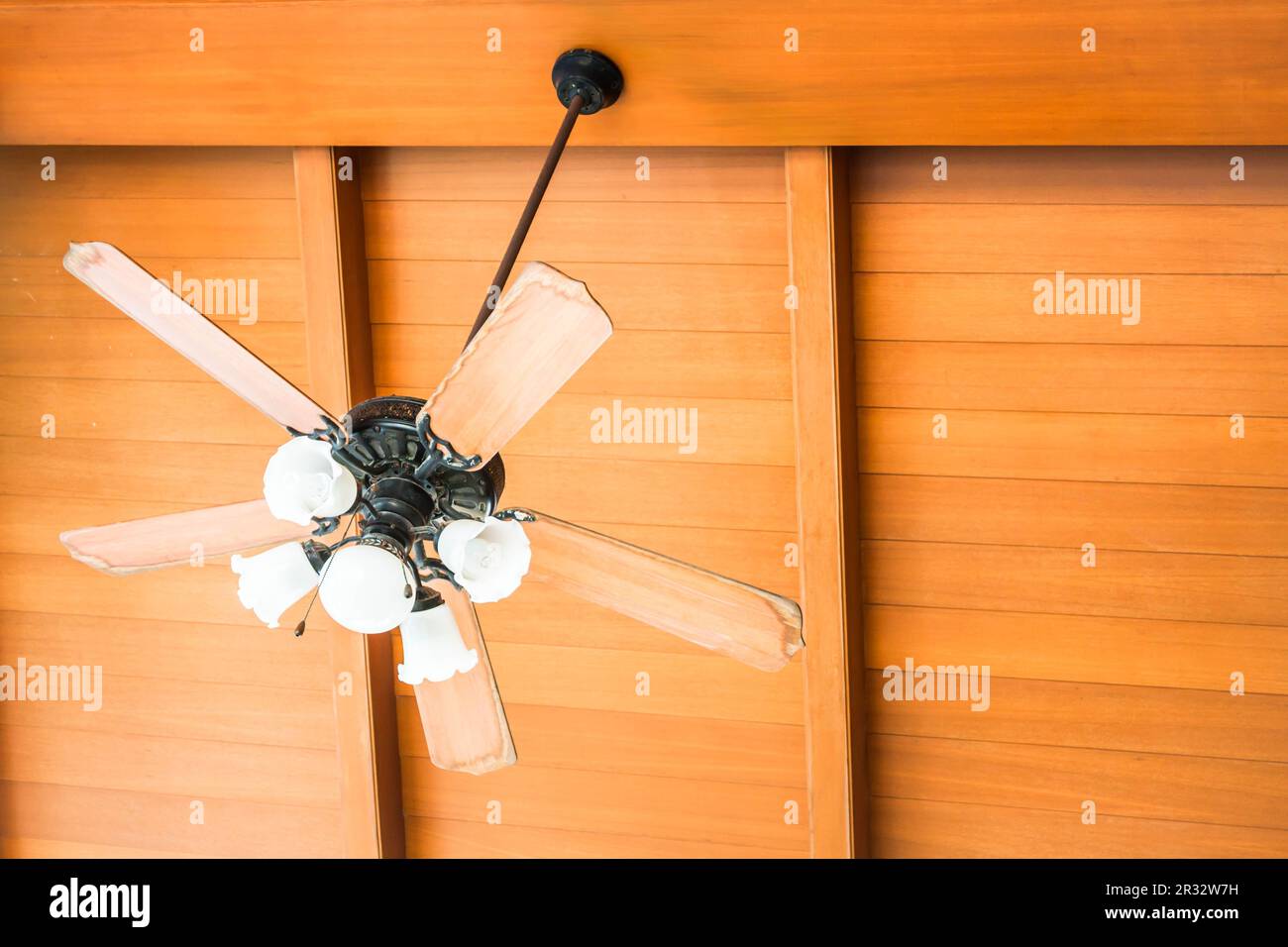 Beautiful hanging ceiling fan of oriental house Stock Photo