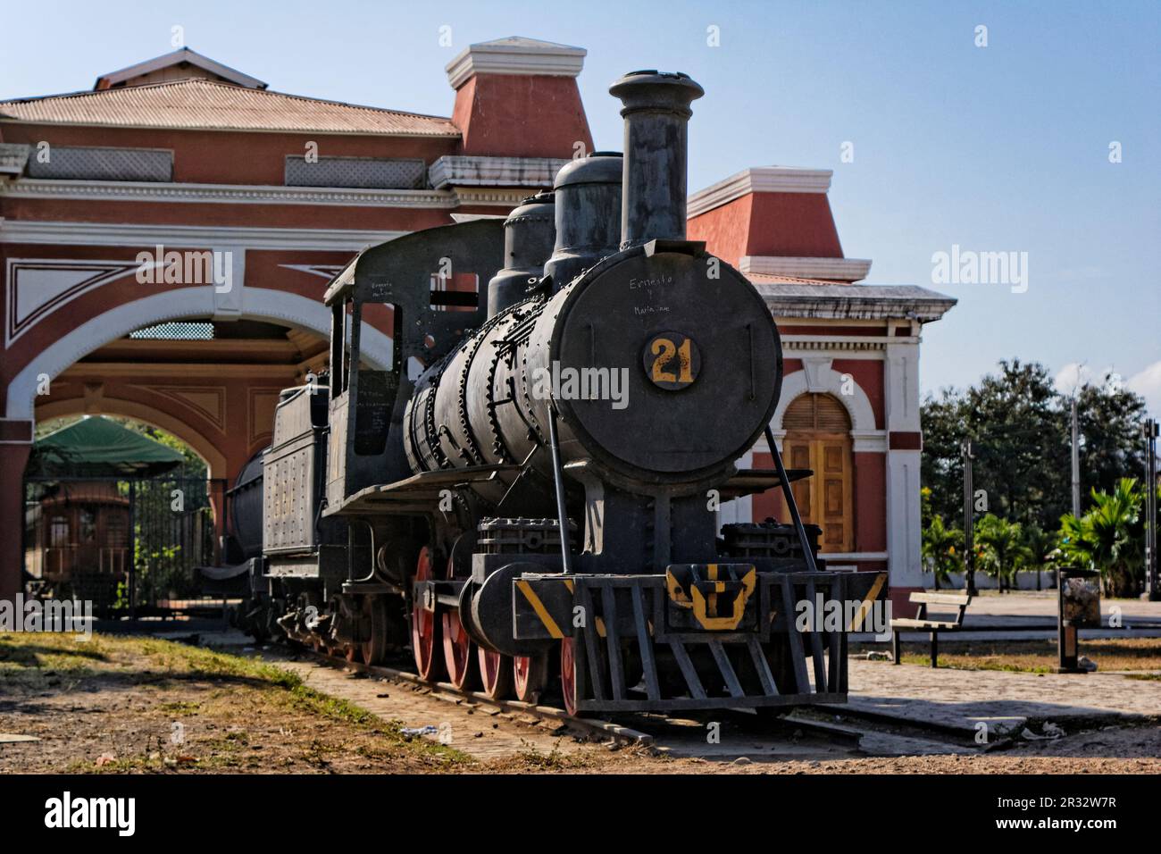 Steam locomotive, Granada, Nicaragua Stock Photo