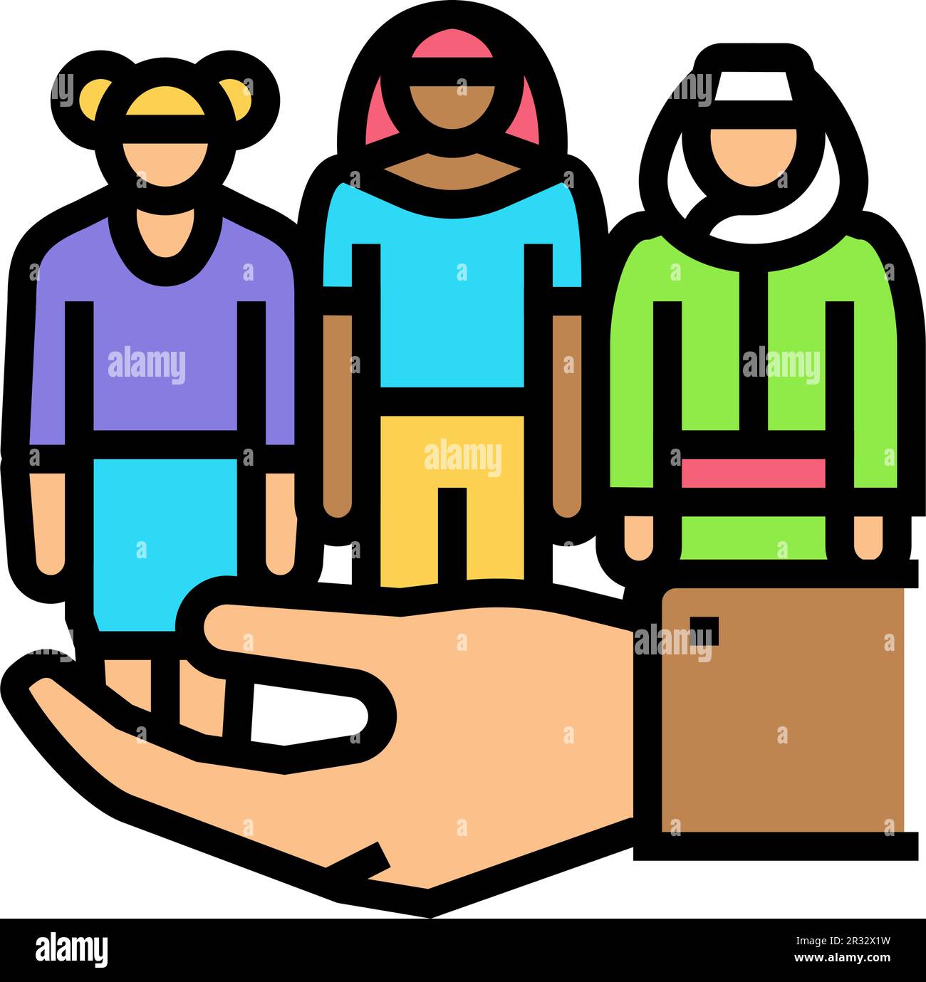 diversity inclusion feminism woman color icon vector illustration Stock ...